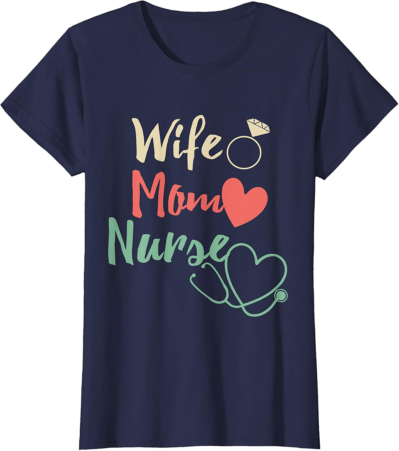 Wife Mom Nurse T-Shirt | Retro Nurse Life Graphic Tee