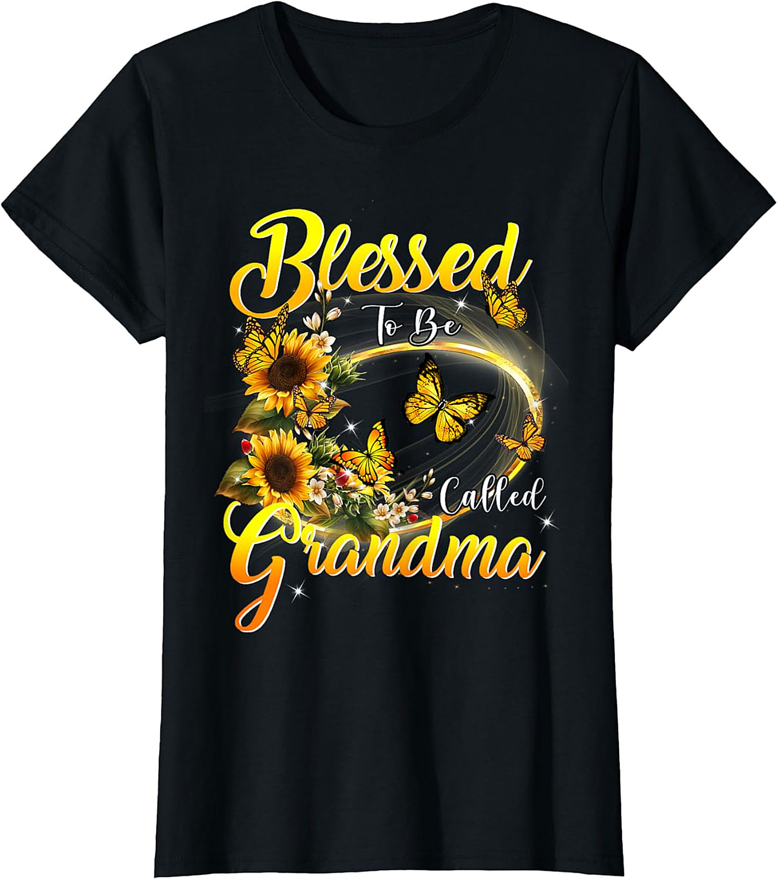 Blessed Grandma T-Shirt | Sunflower & Butterfly Graphic Tee