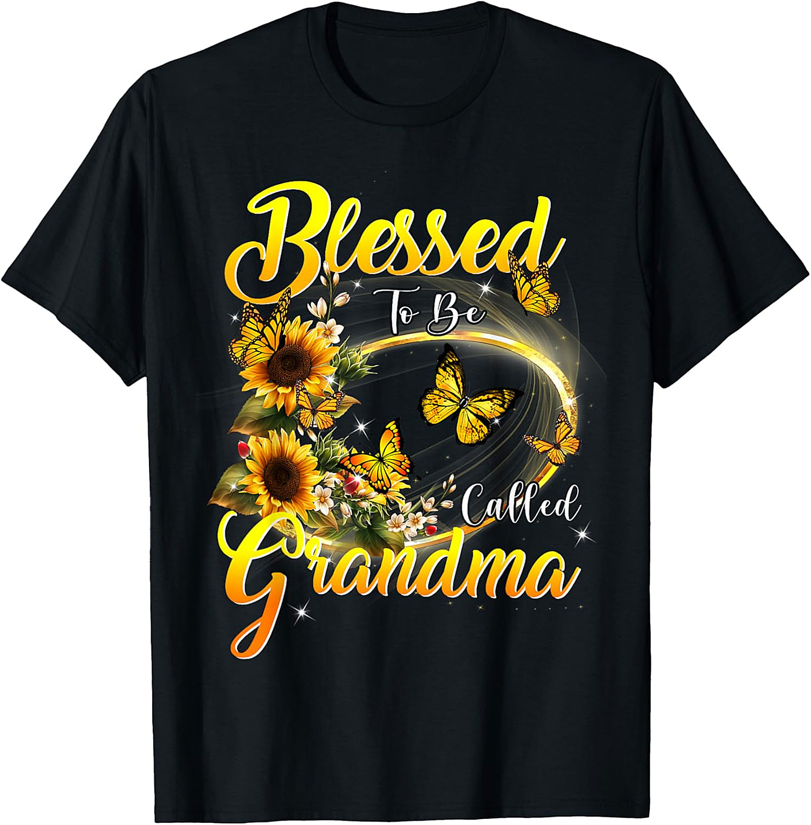 Blessed Grandma T-Shirt | Sunflower & Butterfly Graphic Tee