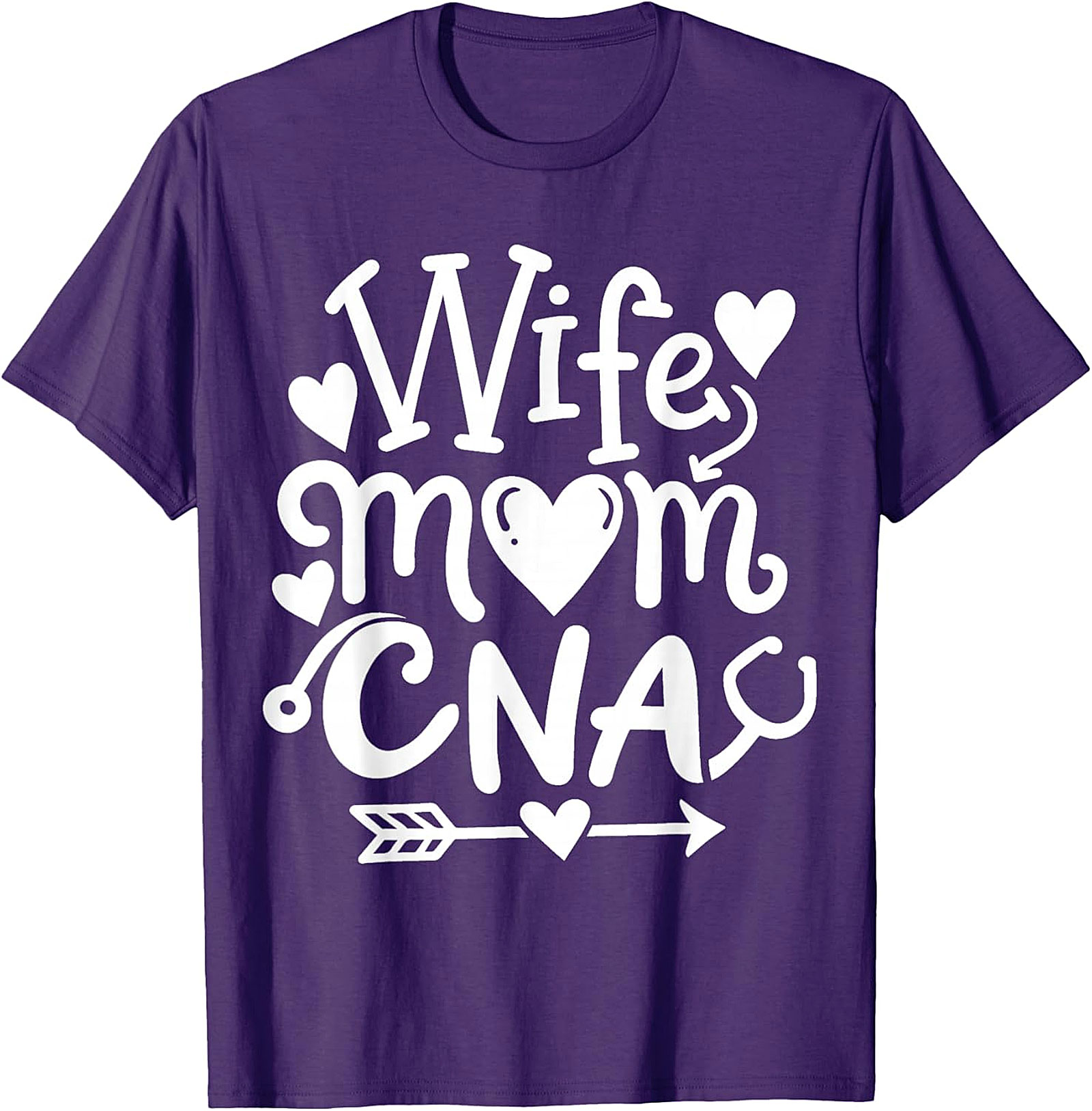 Wife Mom CNA T-Shirt | Soft Cotton Graphic Tee for Nurses