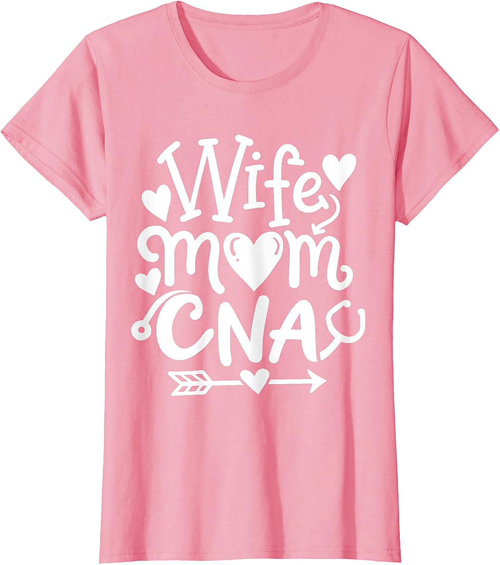 Wife Mom CNA T-Shirt | Soft Cotton Graphic Tee for Nurses