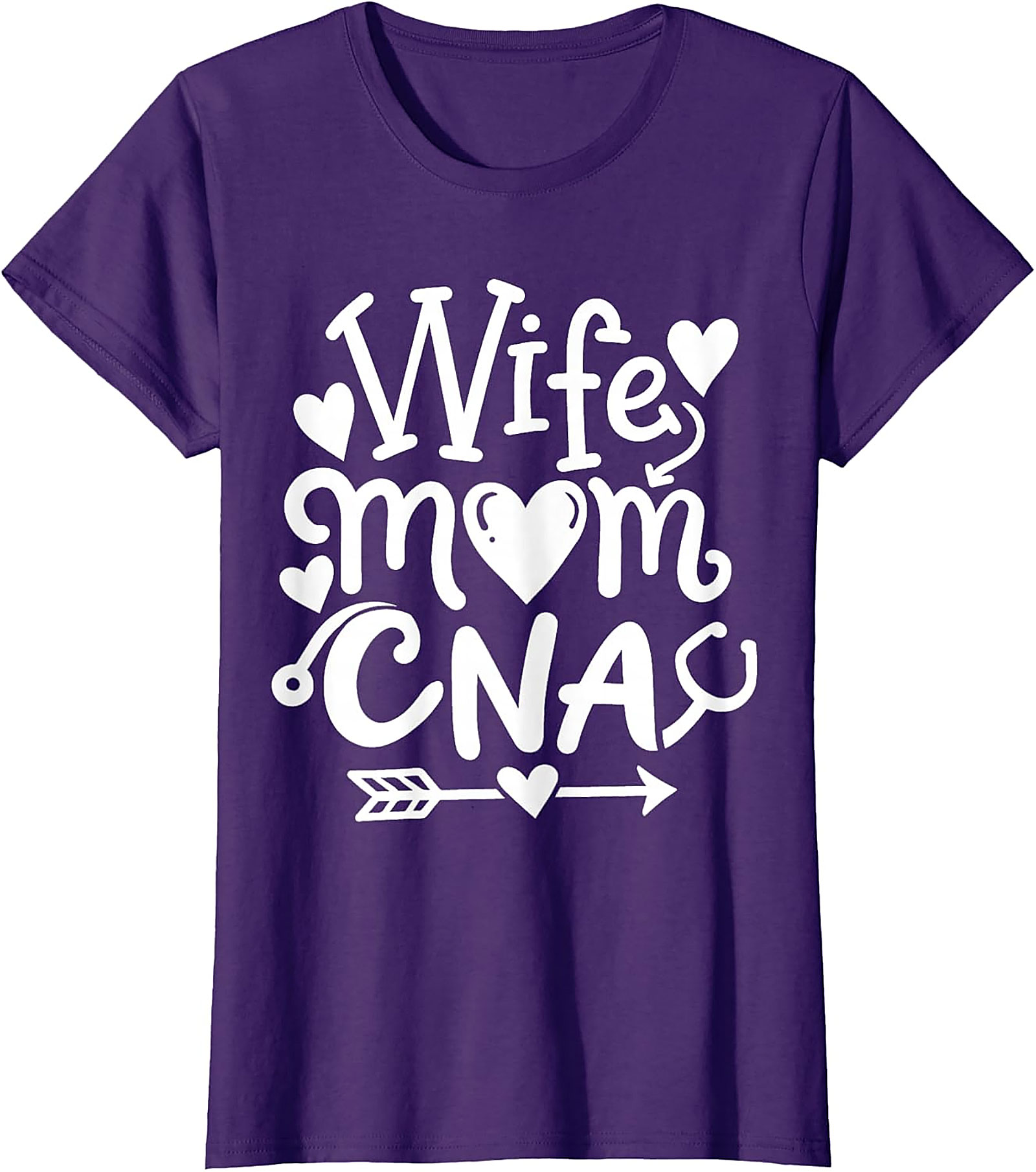 Wife Mom CNA T-Shirt | Soft Cotton Graphic Tee for Nurses
