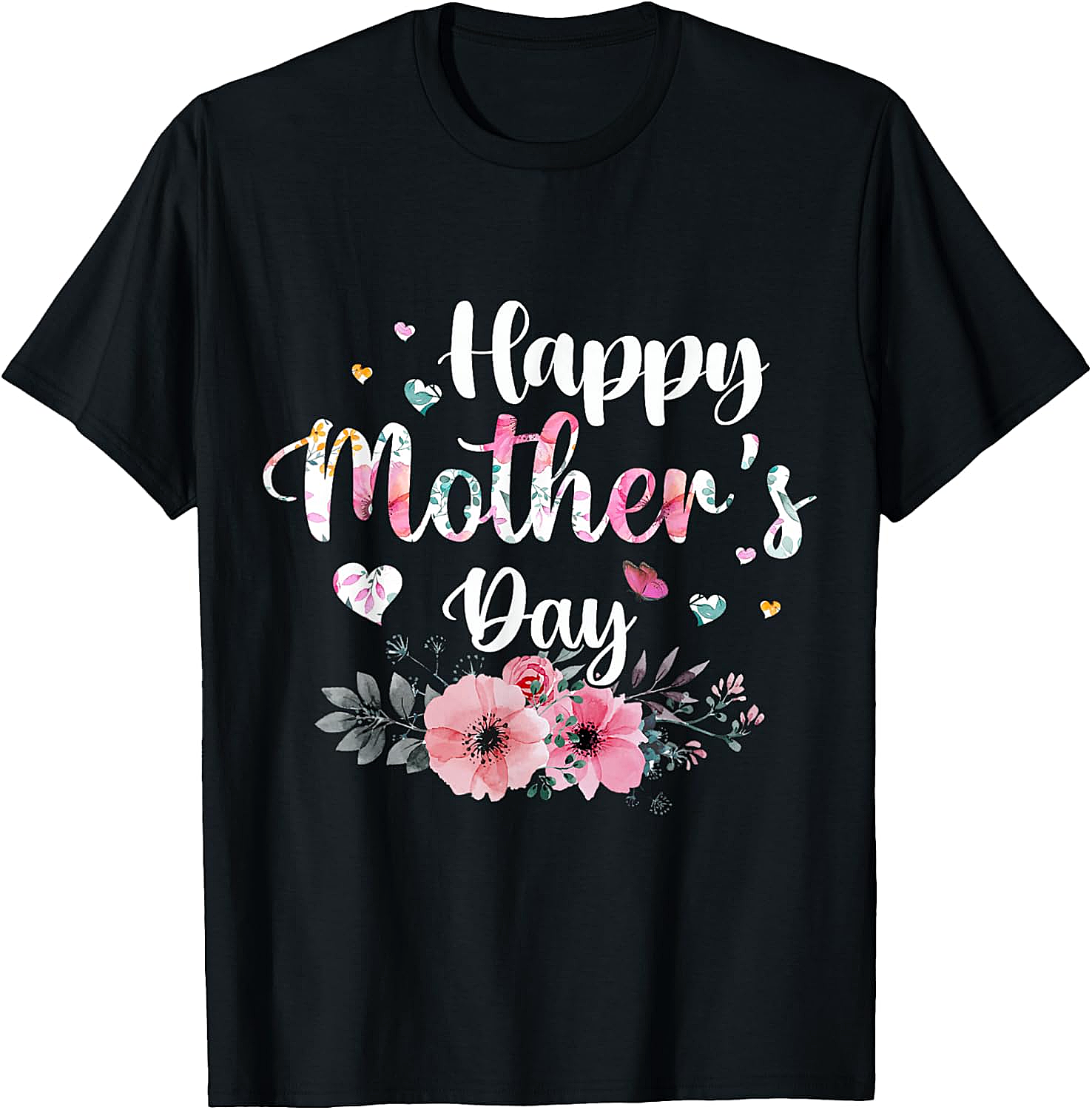 Happy Mother's Day Floral T-Shirt Soft Cotton Gift Tee