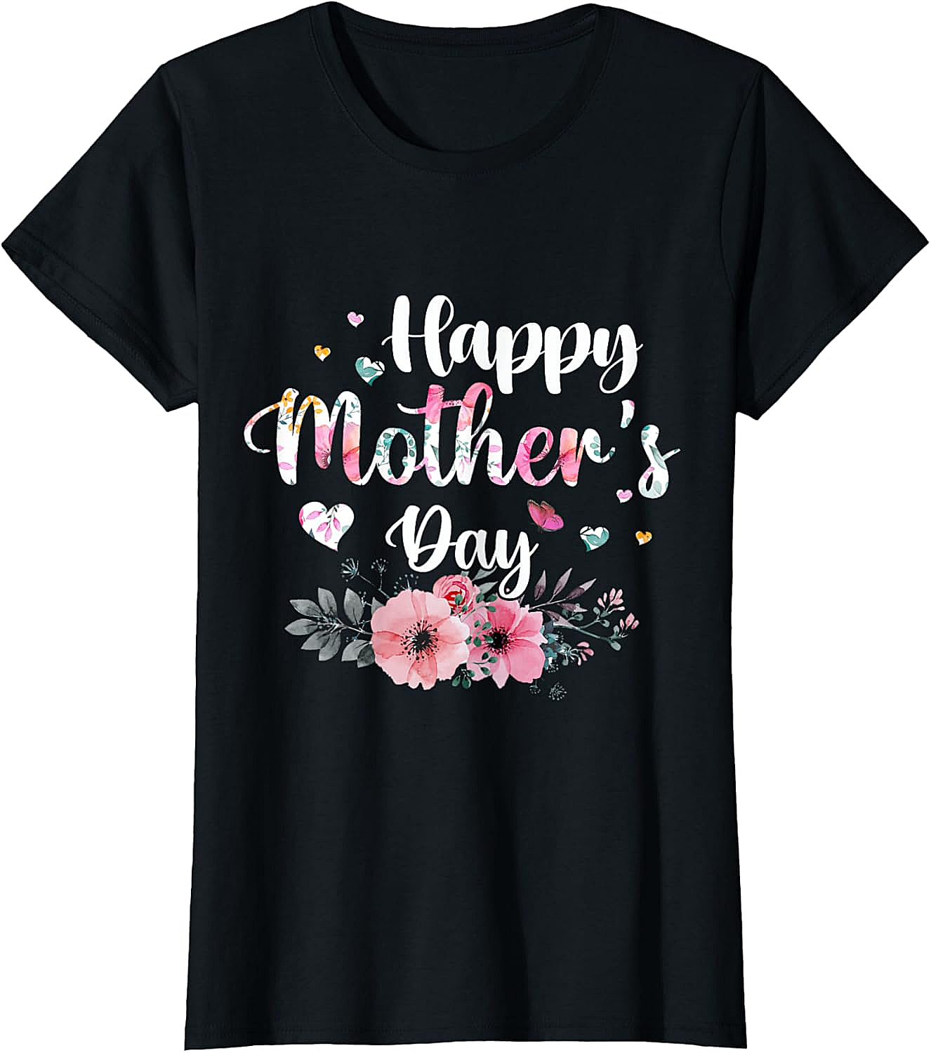 Happy Mother's Day Floral T-Shirt Soft Cotton Gift Tee