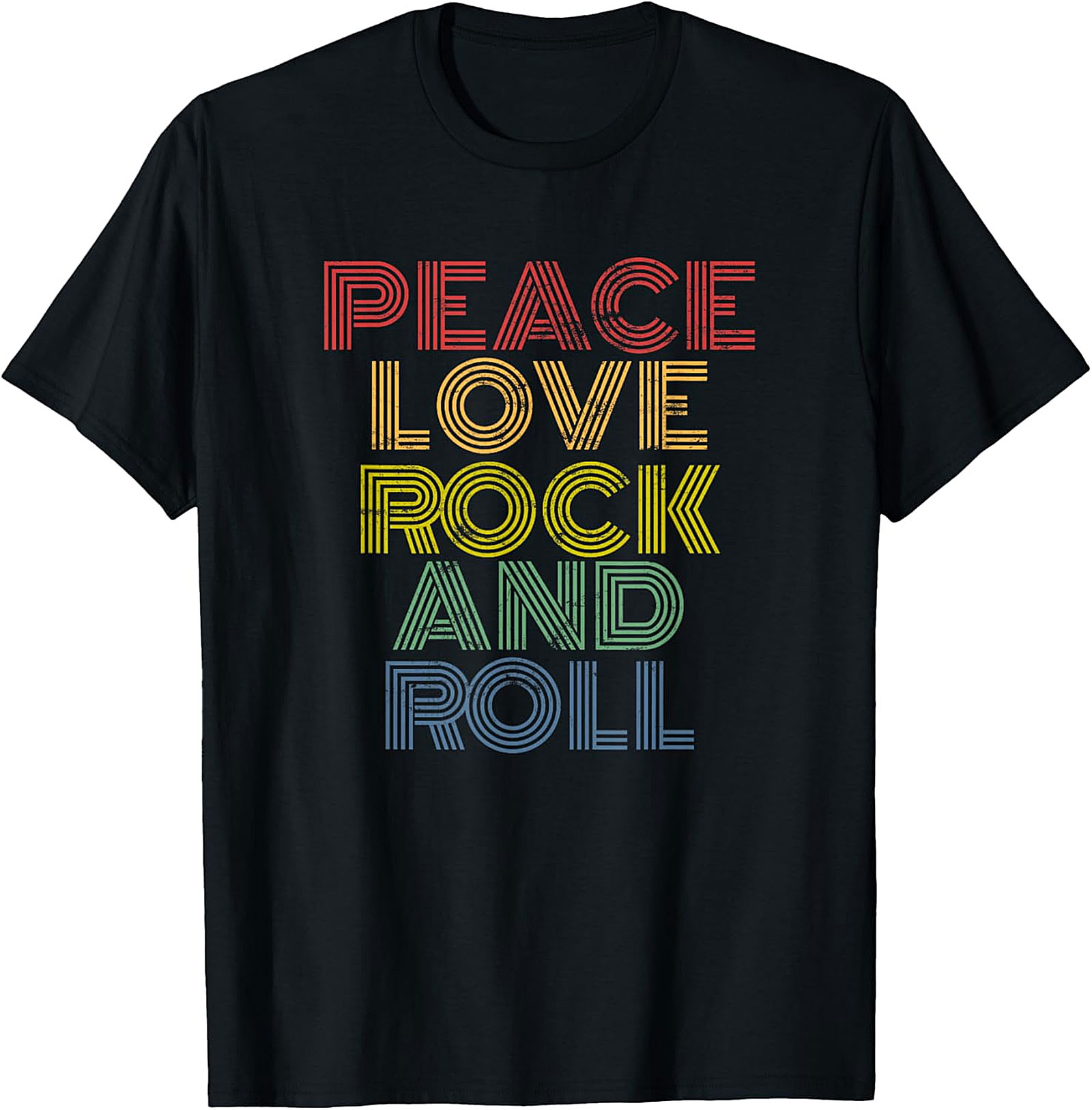 Peace Love Rock and Roll Retro Rock and Roll T-shirt