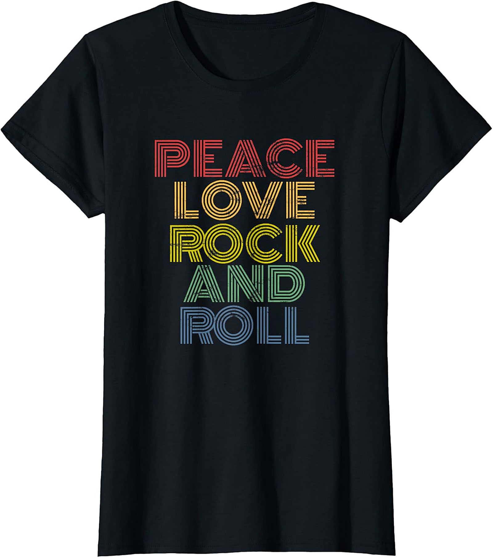 Peace Love Rock and Roll Retro Rock and Roll T-shirt