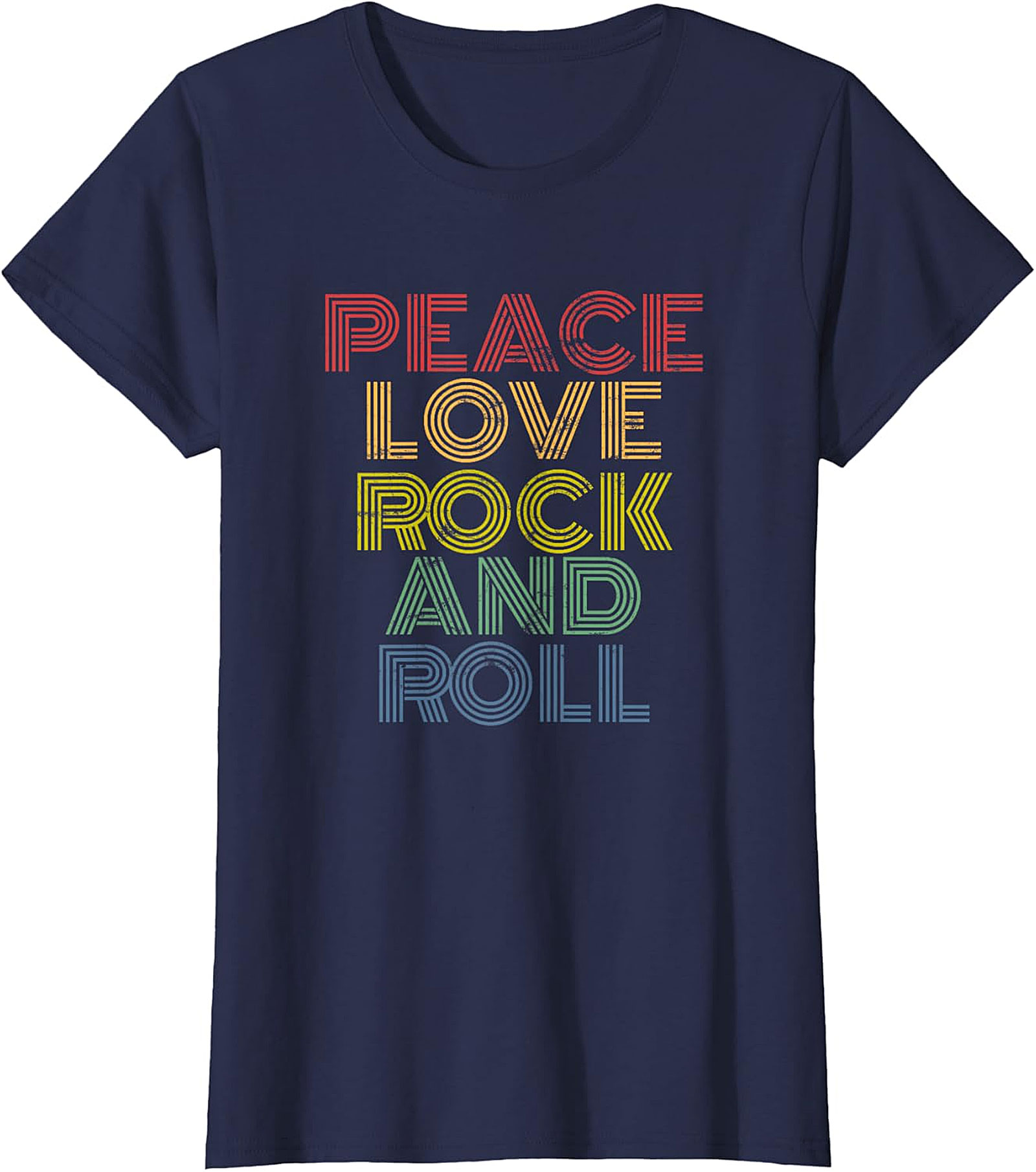 Peace Love Rock and Roll Retro Rock and Roll T-shirt