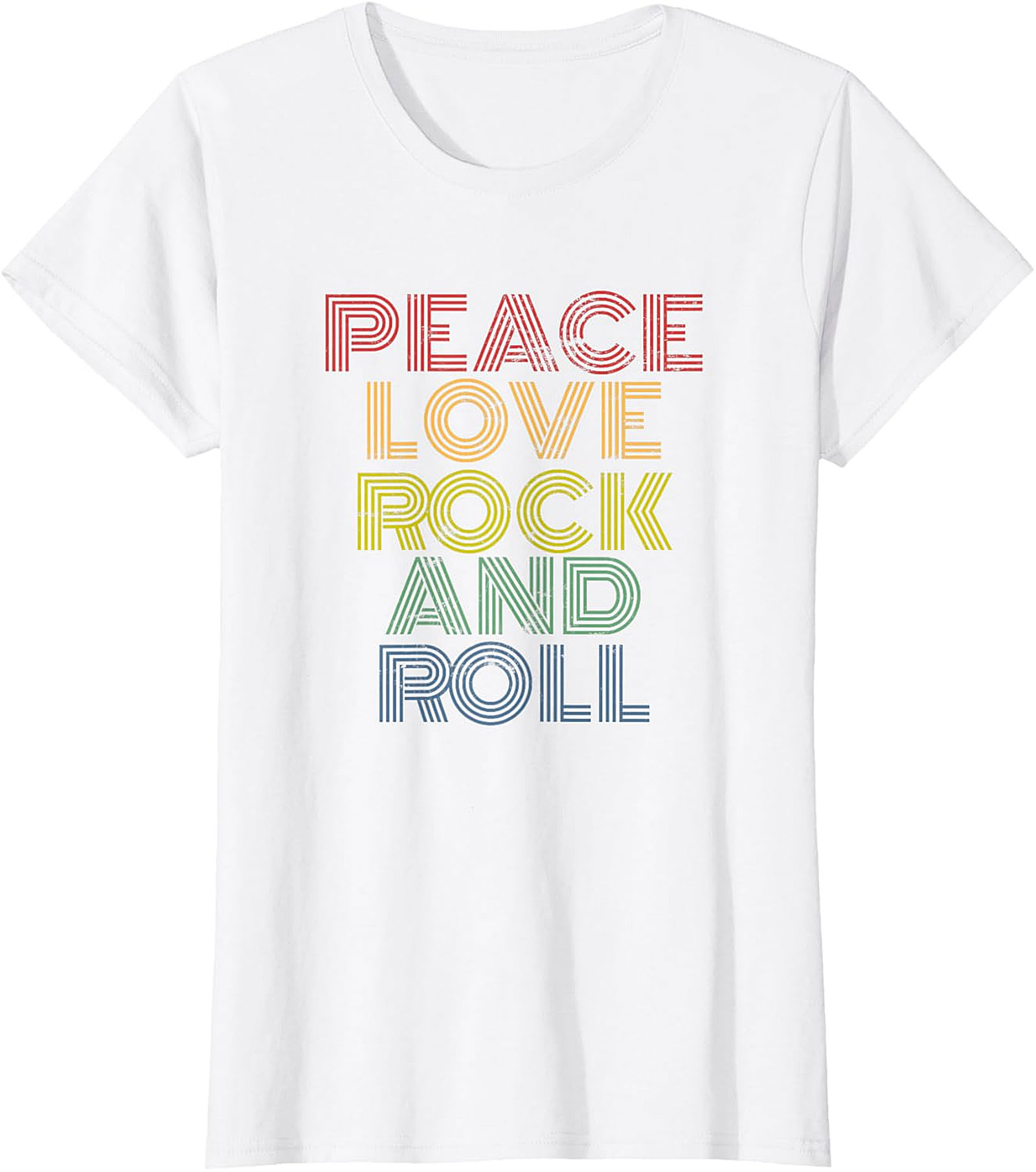 Peace Love Rock and Roll Retro Rock and Roll T-shirt