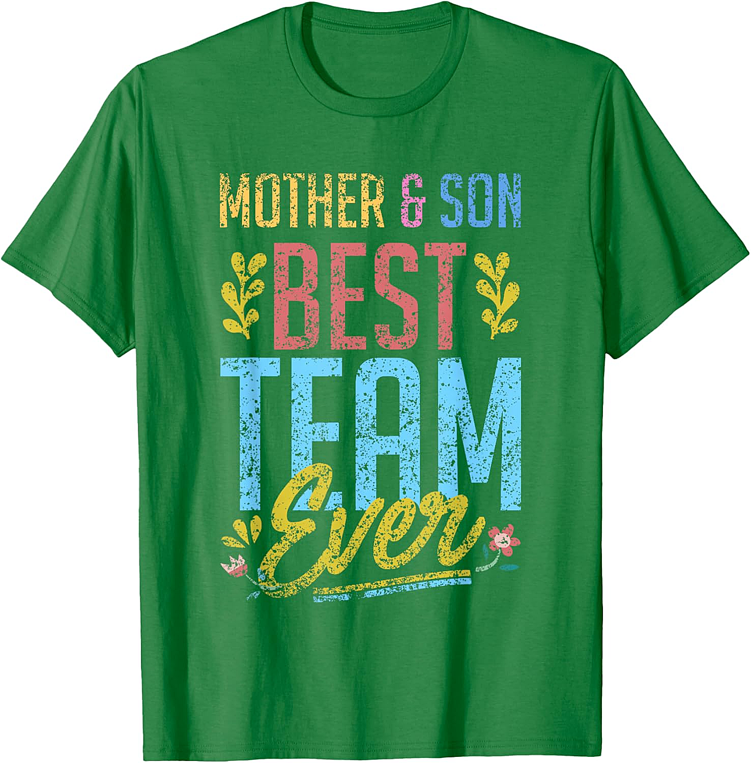Mother and Son Best Team Ever T-shirt Vintage Graphic Tee