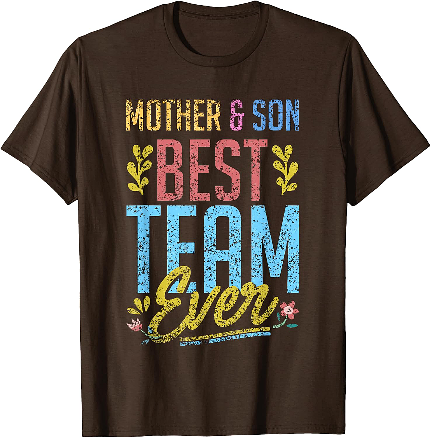 Mother and Son Best Team Ever T-shirt Vintage Graphic Tee
