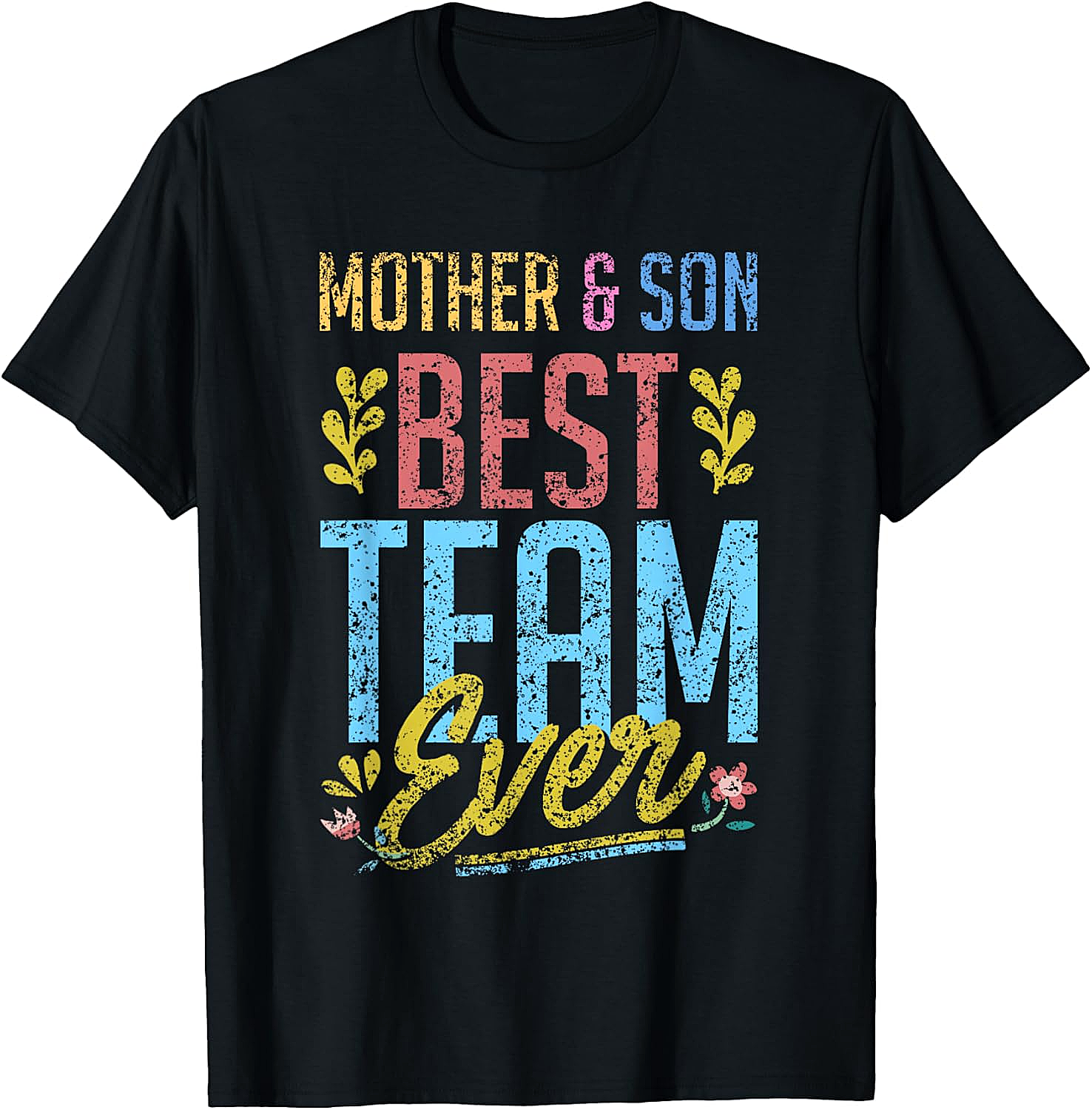 Mother and Son Best Team Ever T-shirt Vintage Graphic Tee