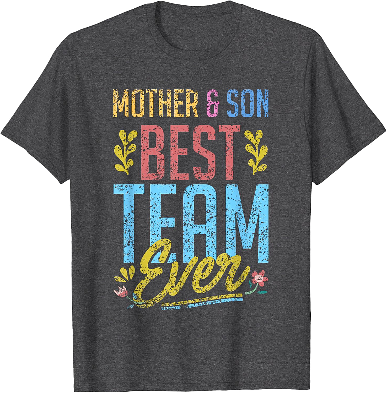 Mother and Son Best Team Ever T-shirt Vintage Graphic Tee