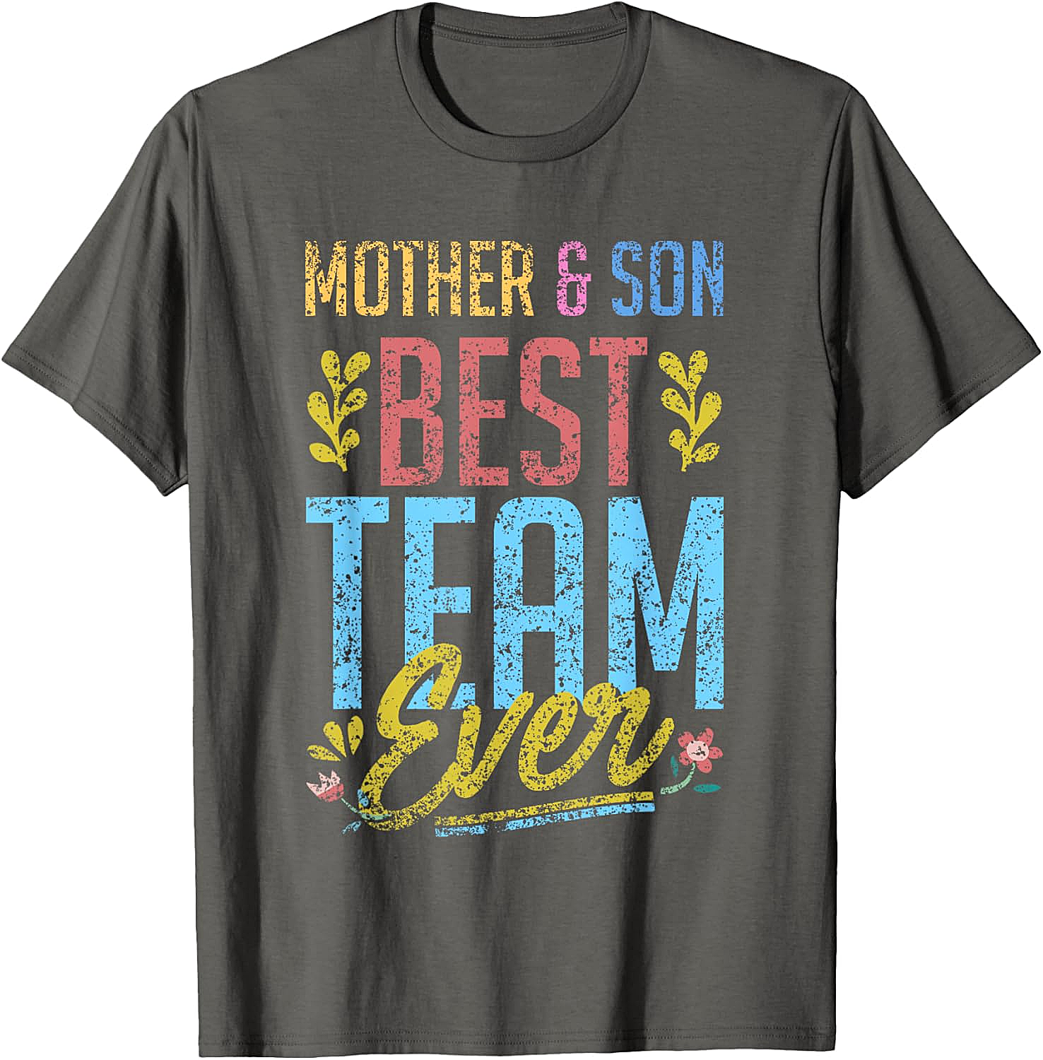 Mother and Son Best Team Ever T-shirt Vintage Graphic Tee