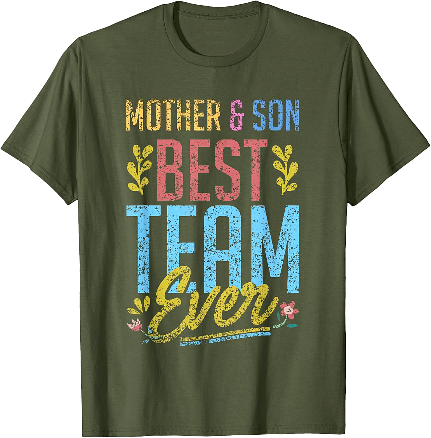 Mother and Son Best Team Ever T-shirt Vintage Graphic Tee