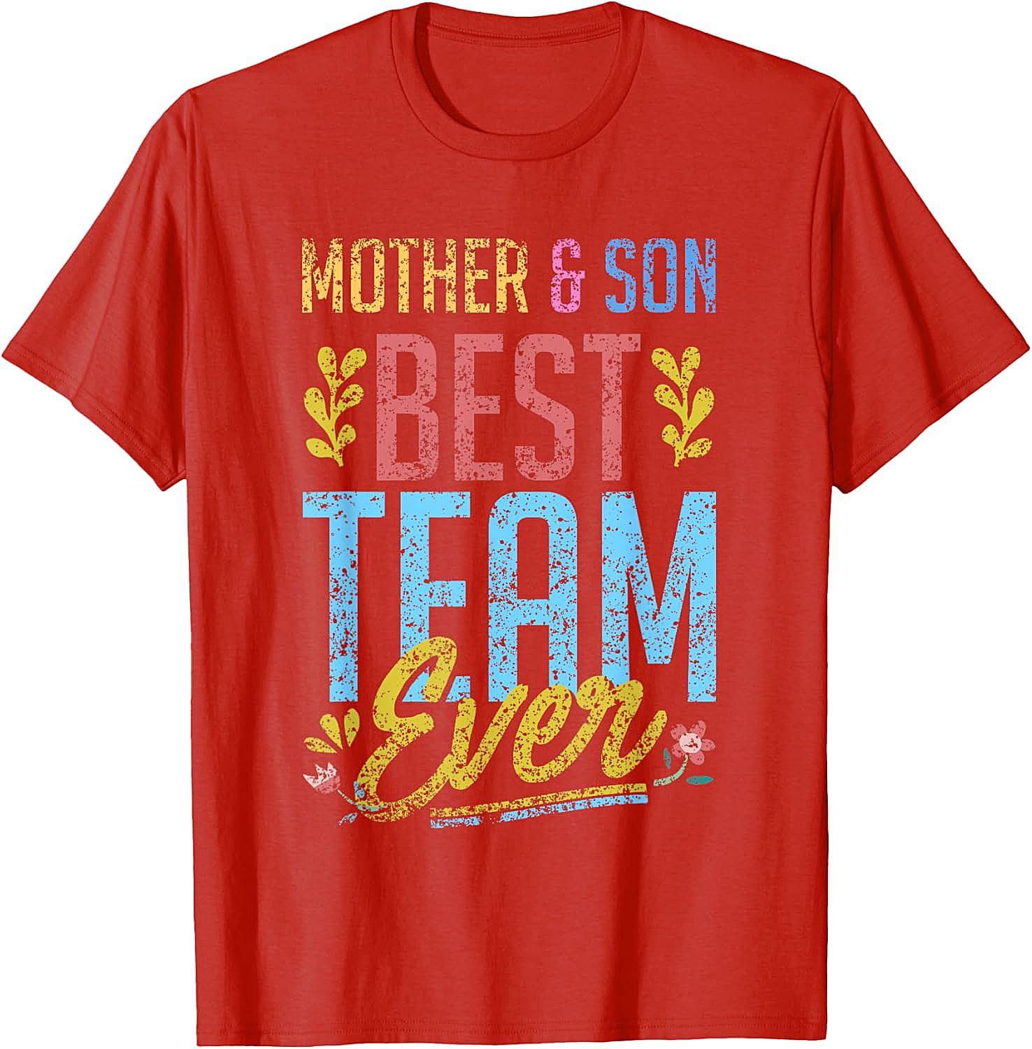 Mother and Son Best Team Ever T-shirt Vintage Graphic Tee
