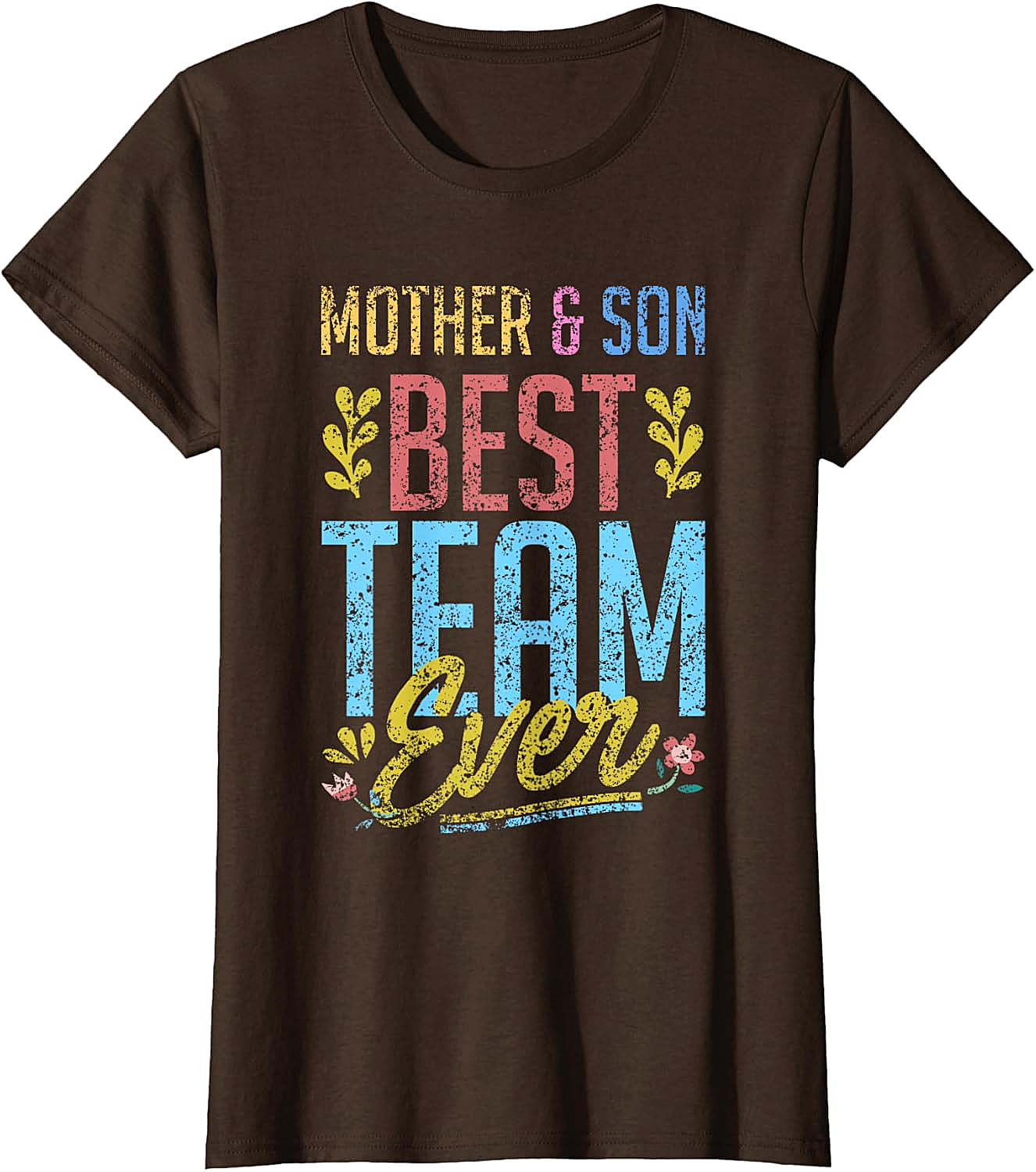 Mother and Son Best Team Ever T-shirt Vintage Graphic Tee