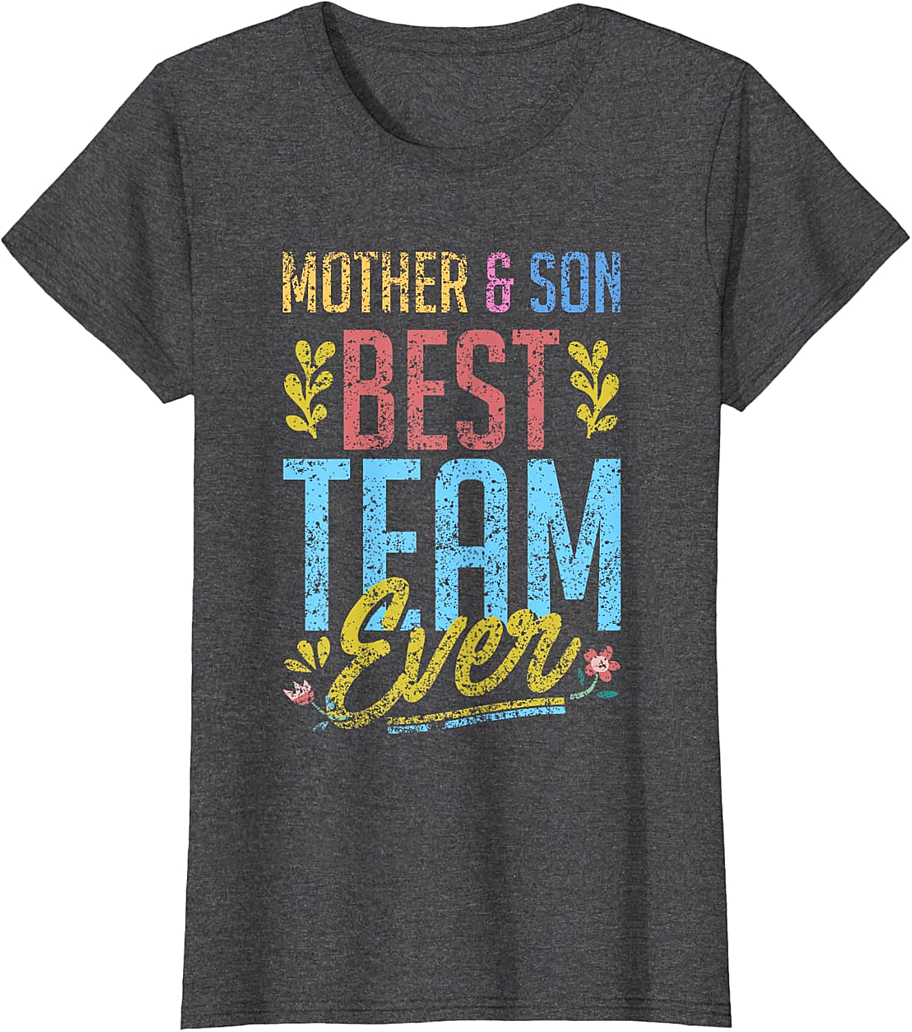 Mother and Son Best Team Ever T-shirt Vintage Graphic Tee