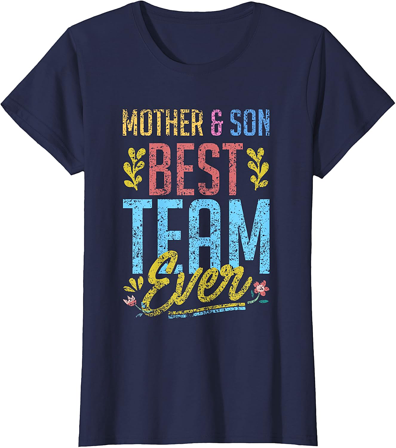 Mother and Son Best Team Ever T-shirt Vintage Graphic Tee