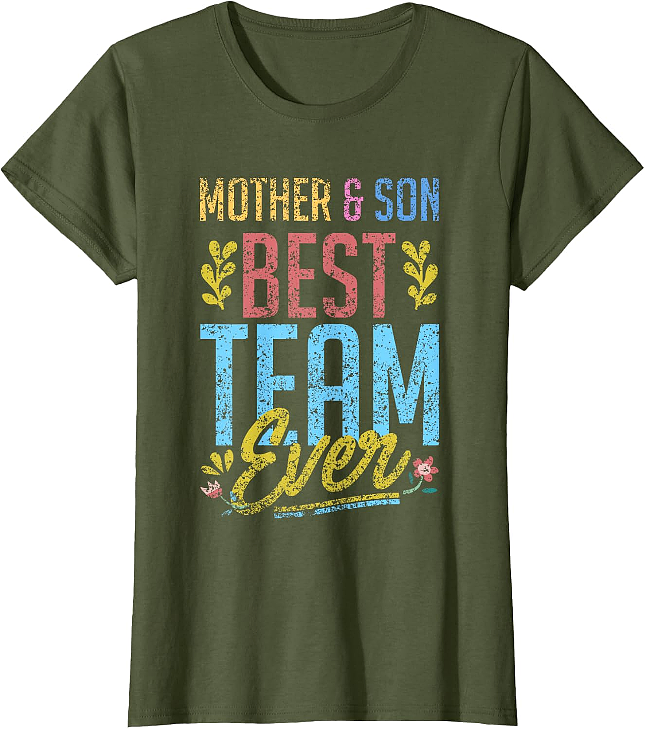 Mother and Son Best Team Ever T-shirt Vintage Graphic Tee