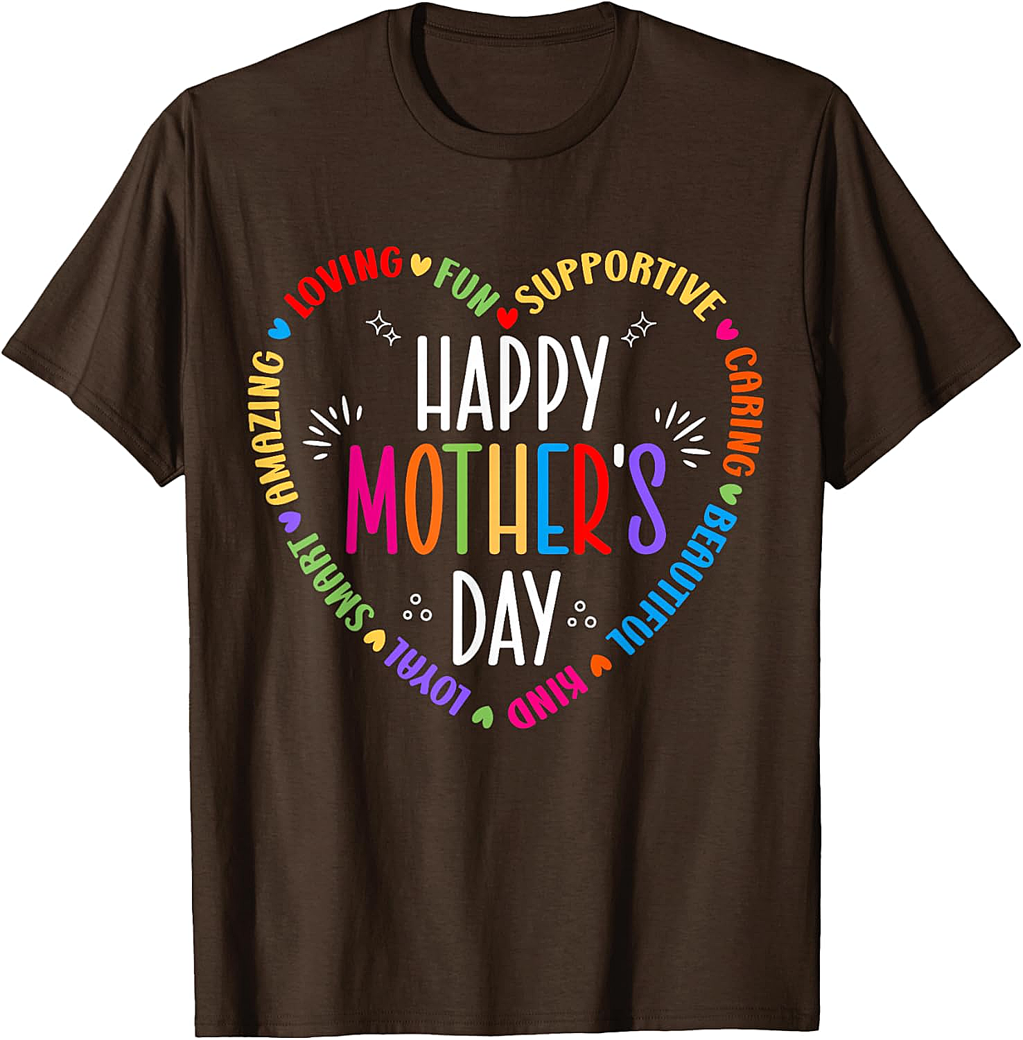 Happy Mother's Day Heart T-shirt Colorful Gift for Mom
