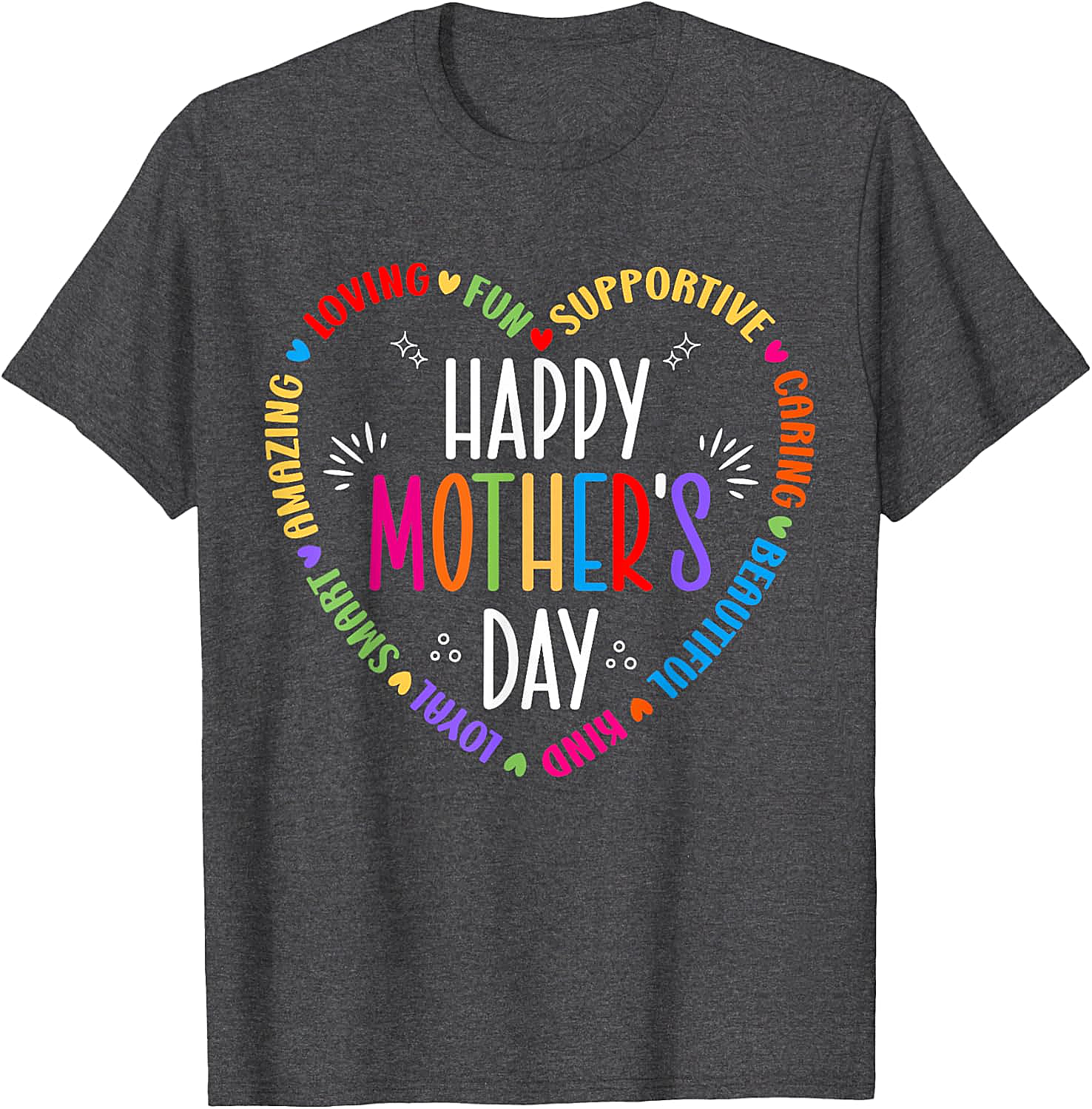 Happy Mother's Day Heart T-shirt Colorful Gift for Mom