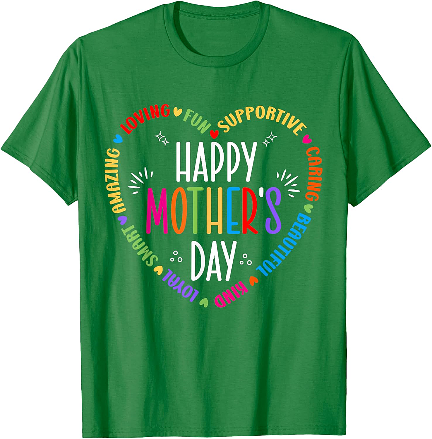 Happy Mother's Day Heart T-shirt Colorful Gift for Mom