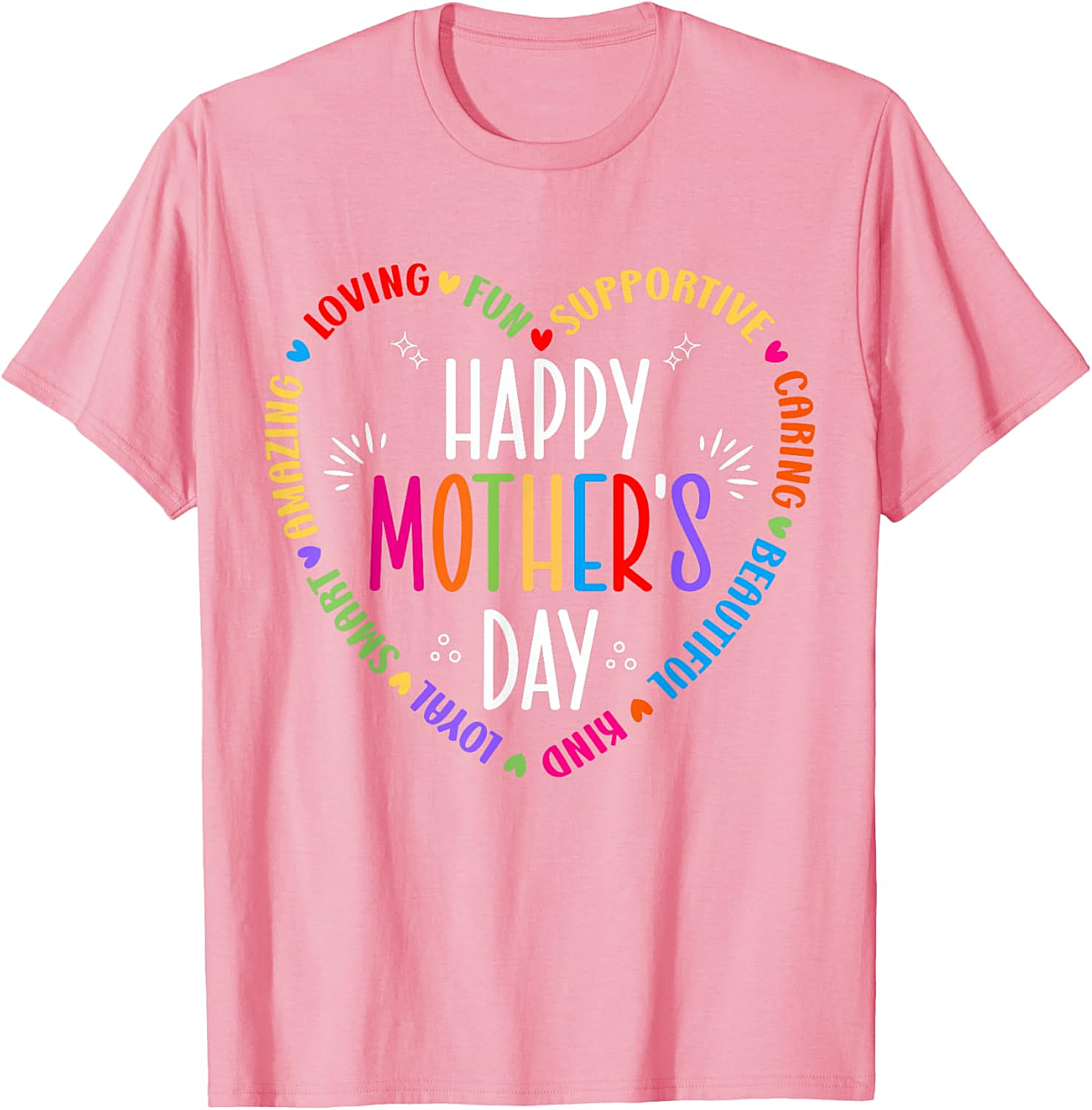 Happy Mother's Day Heart T-shirt Colorful Gift for Mom