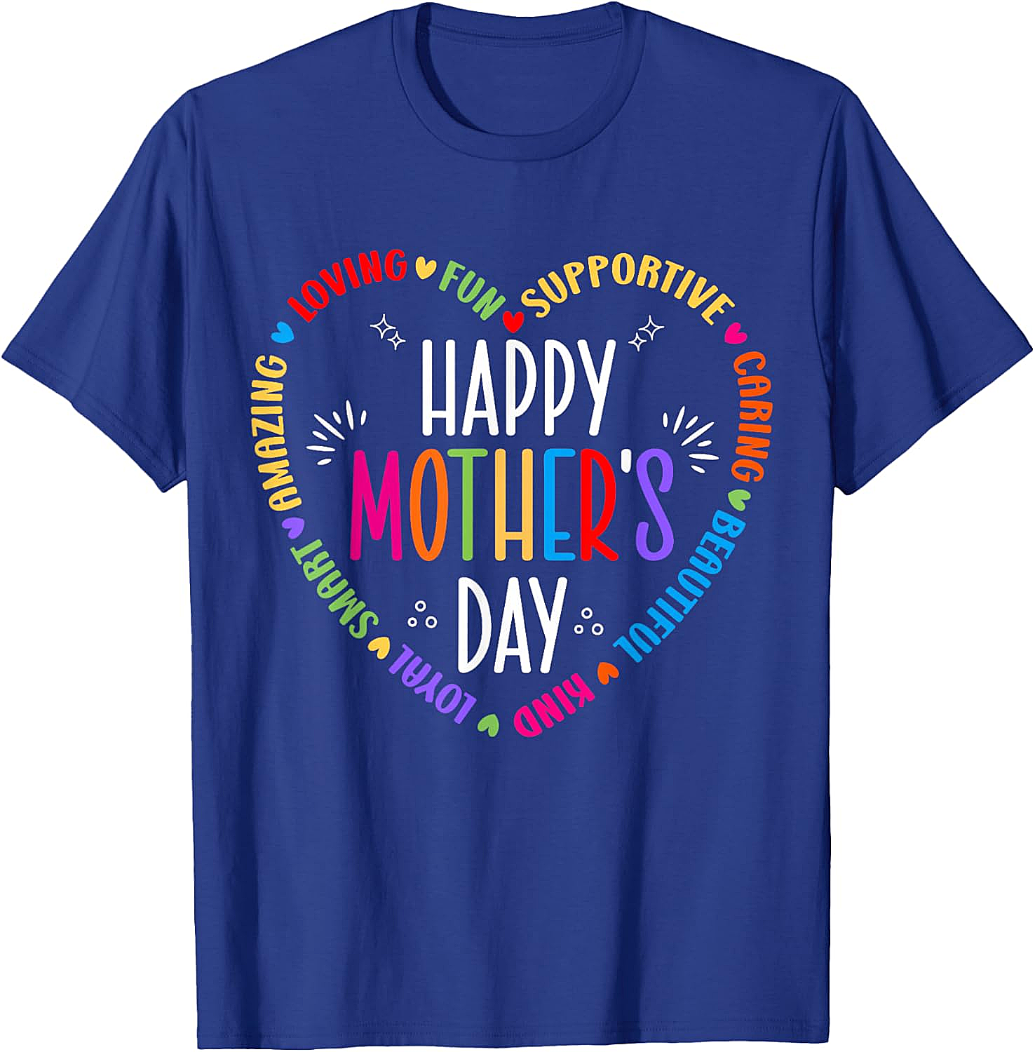Happy Mother's Day Heart T-shirt Colorful Gift for Mom