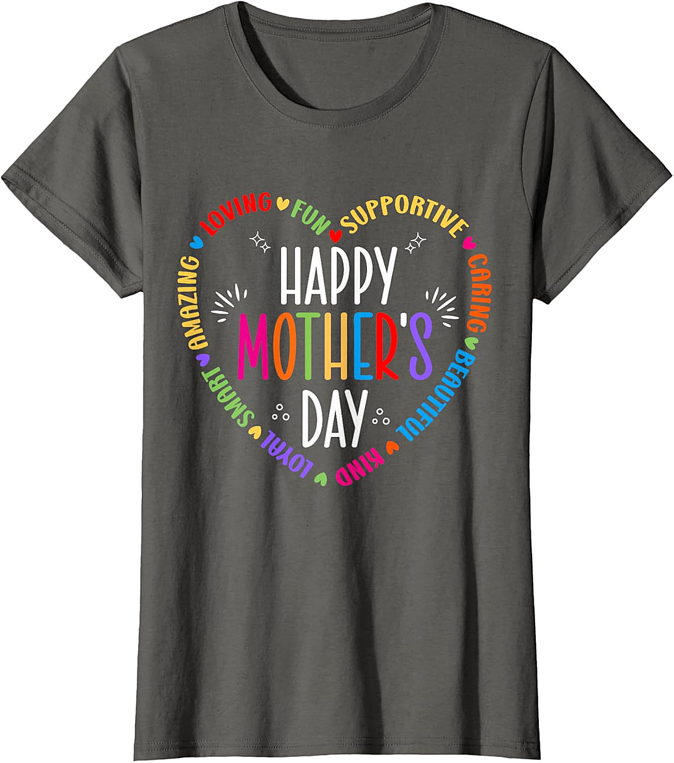 Happy Mother's Day Heart T-shirt Colorful Gift for Mom