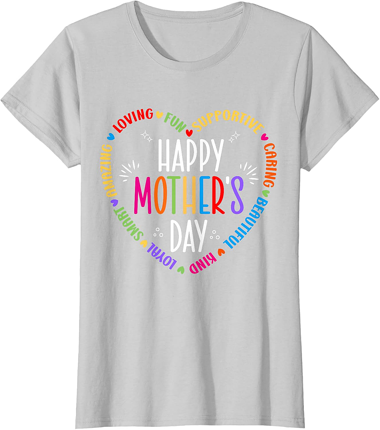 Happy Mother's Day Heart T-shirt Colorful Gift for Mom