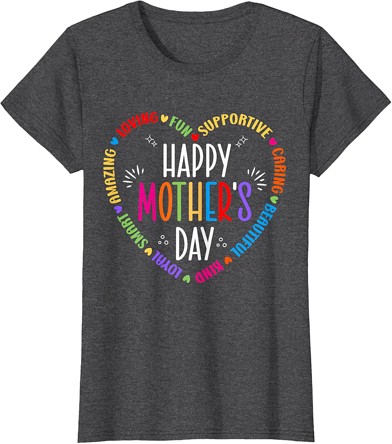 Happy Mother's Day Heart T-shirt Colorful Gift for Mom