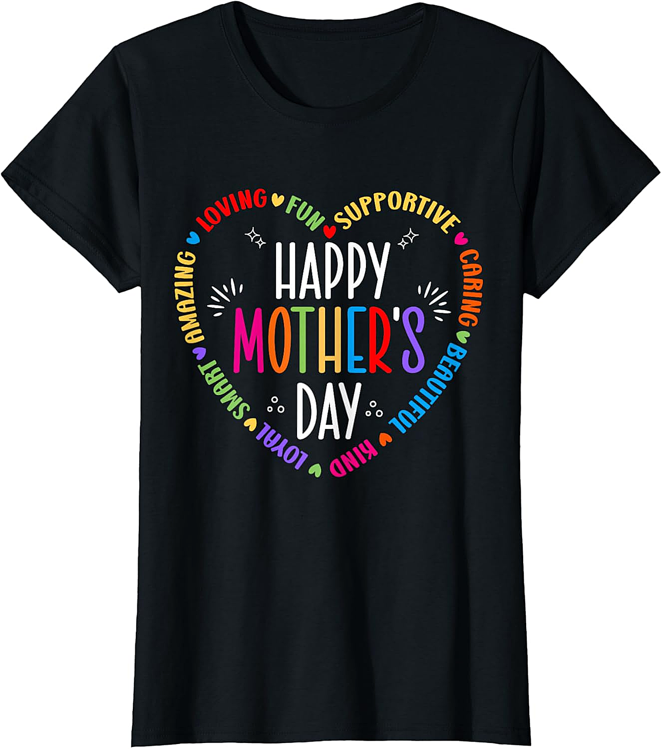 Happy Mother's Day Heart T-shirt Colorful Gift for Mom