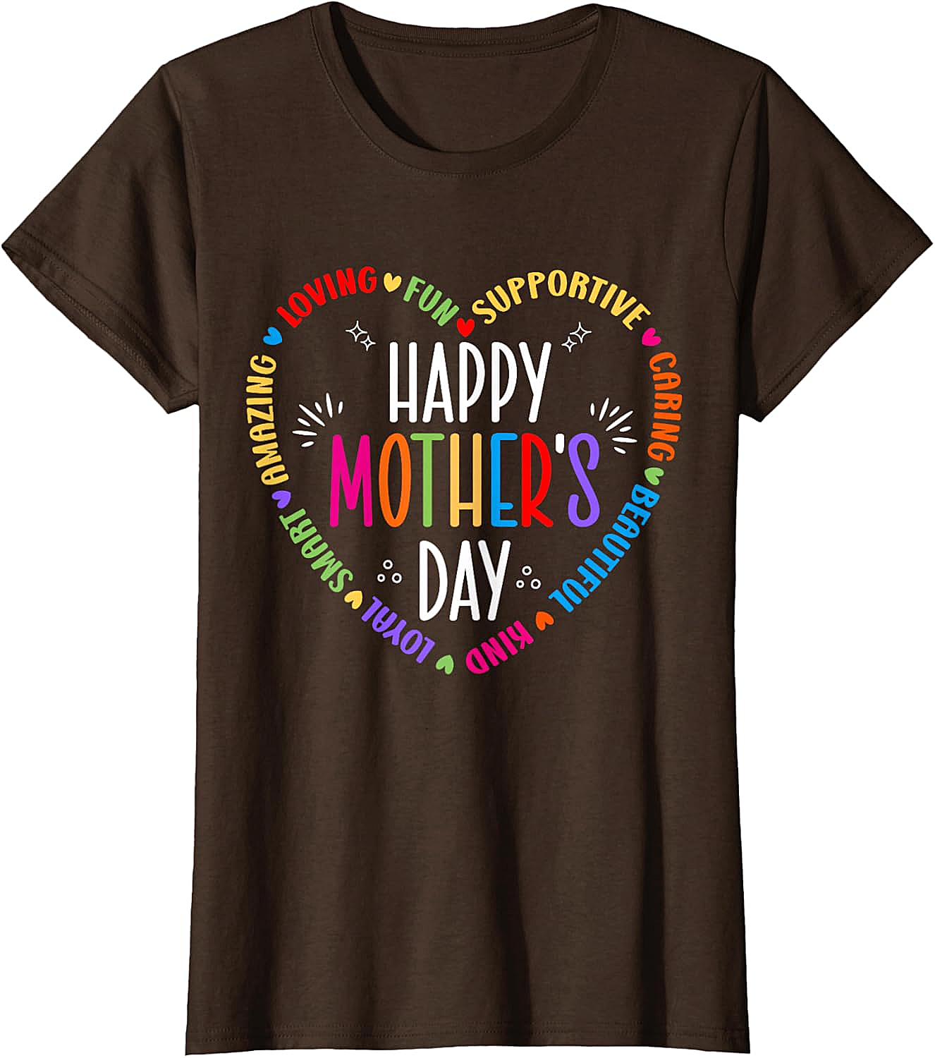 Happy Mother's Day Heart T-shirt Colorful Gift for Mom