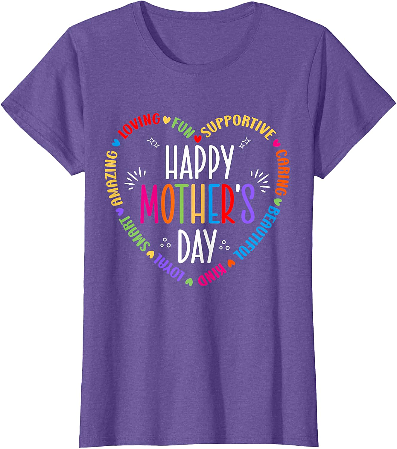 Happy Mother's Day Heart T-shirt Colorful Gift for Mom