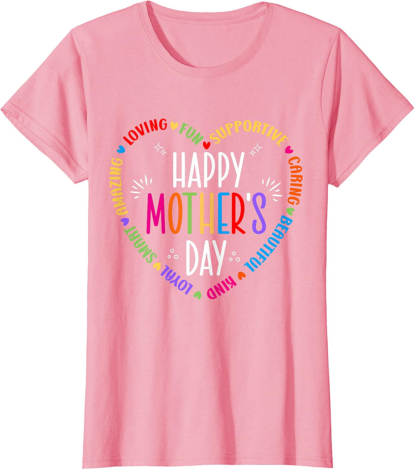 Happy Mother's Day Heart T-shirt Colorful Gift for Mom