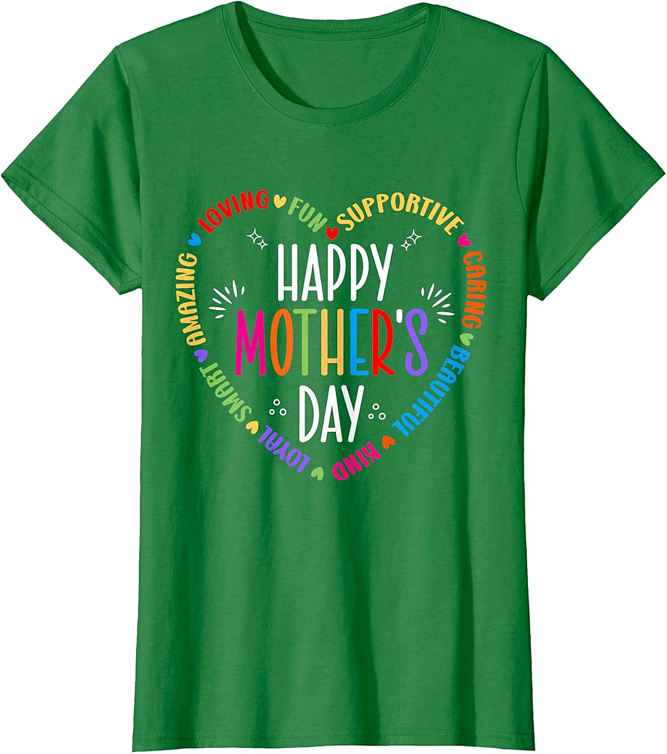Happy Mother's Day Heart T-shirt Colorful Gift for Mom