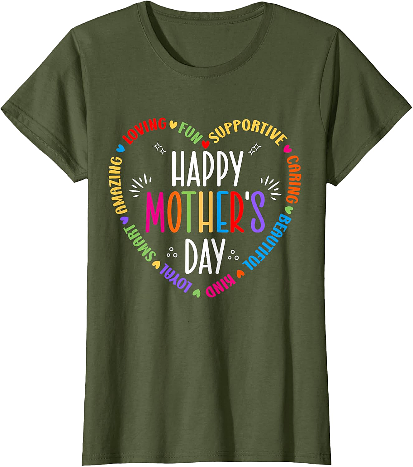 Happy Mother's Day Heart T-shirt Colorful Gift for Mom