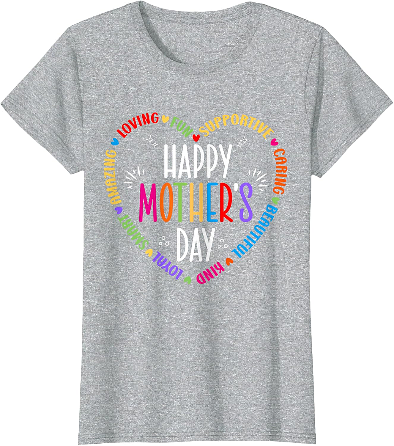 Happy Mother's Day Heart T-shirt Colorful Gift for Mom