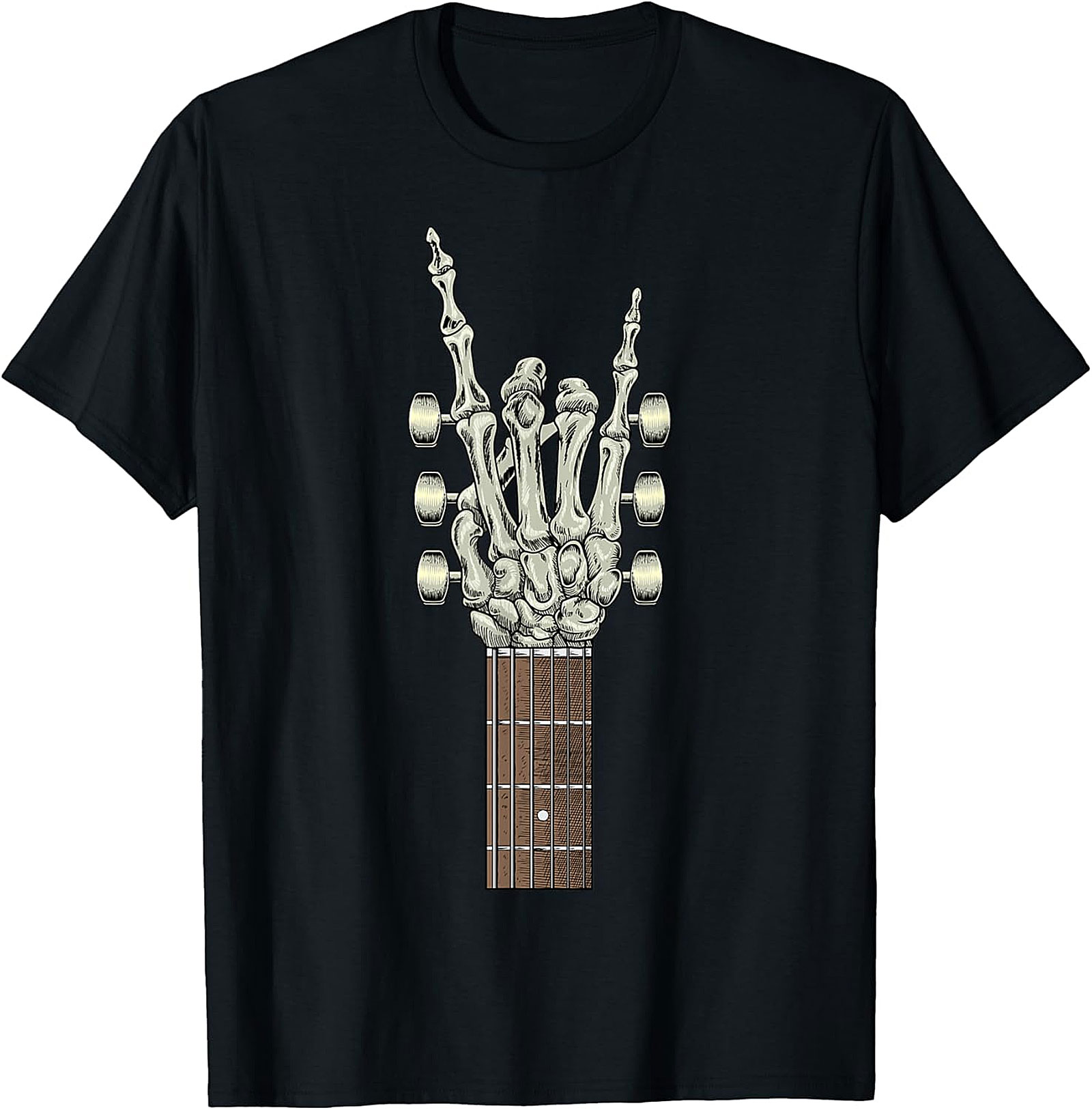 Rock On Mom T-Shirt – Skeleton Hand Guitar Graphic Tee | Cool Mother’s Day Gift for Rock Music Lover Moms
