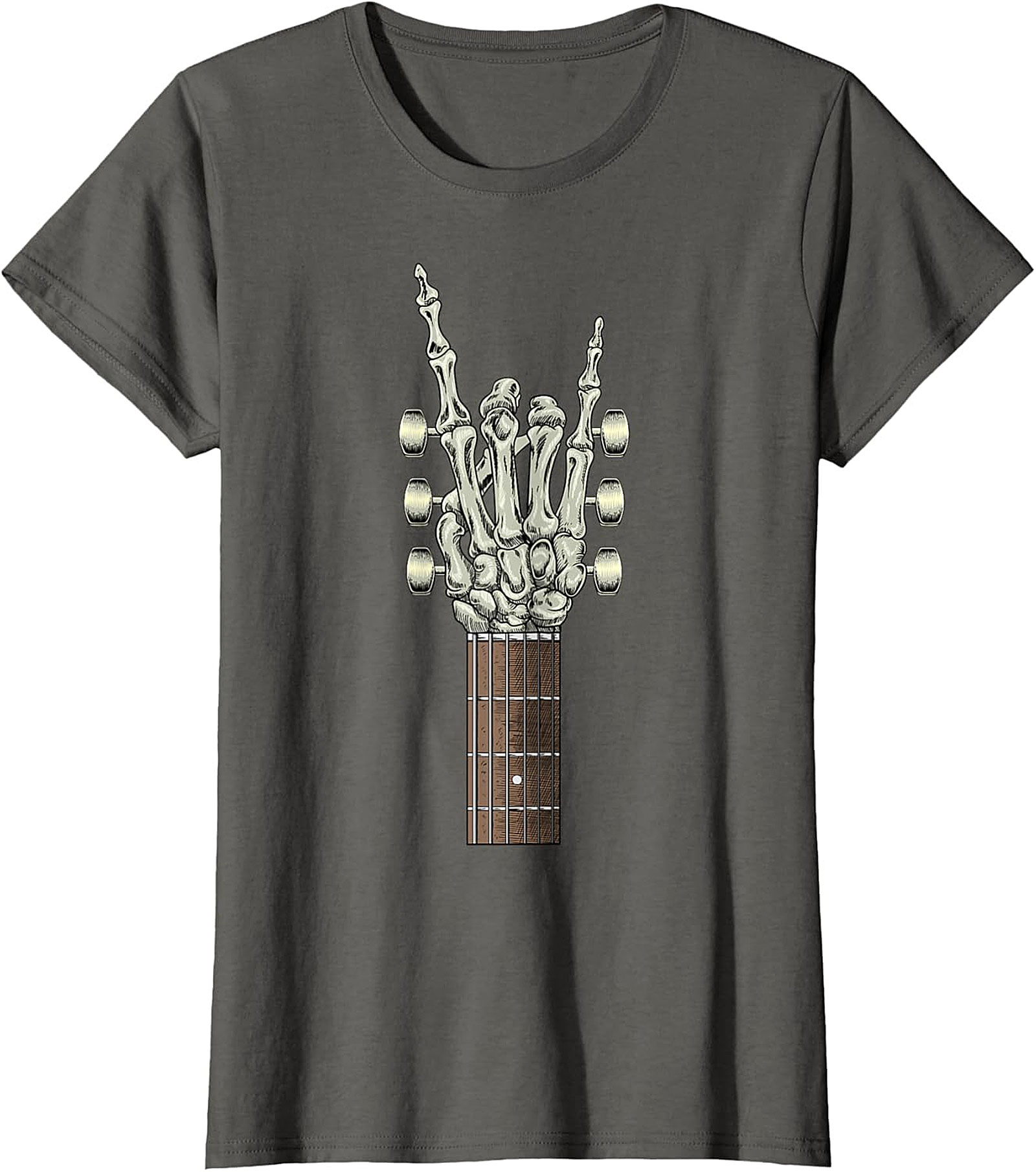 Rock On Mom T-Shirt – Skeleton Hand Guitar Graphic Tee | Cool Mother’s Day Gift for Rock Music Lover Moms