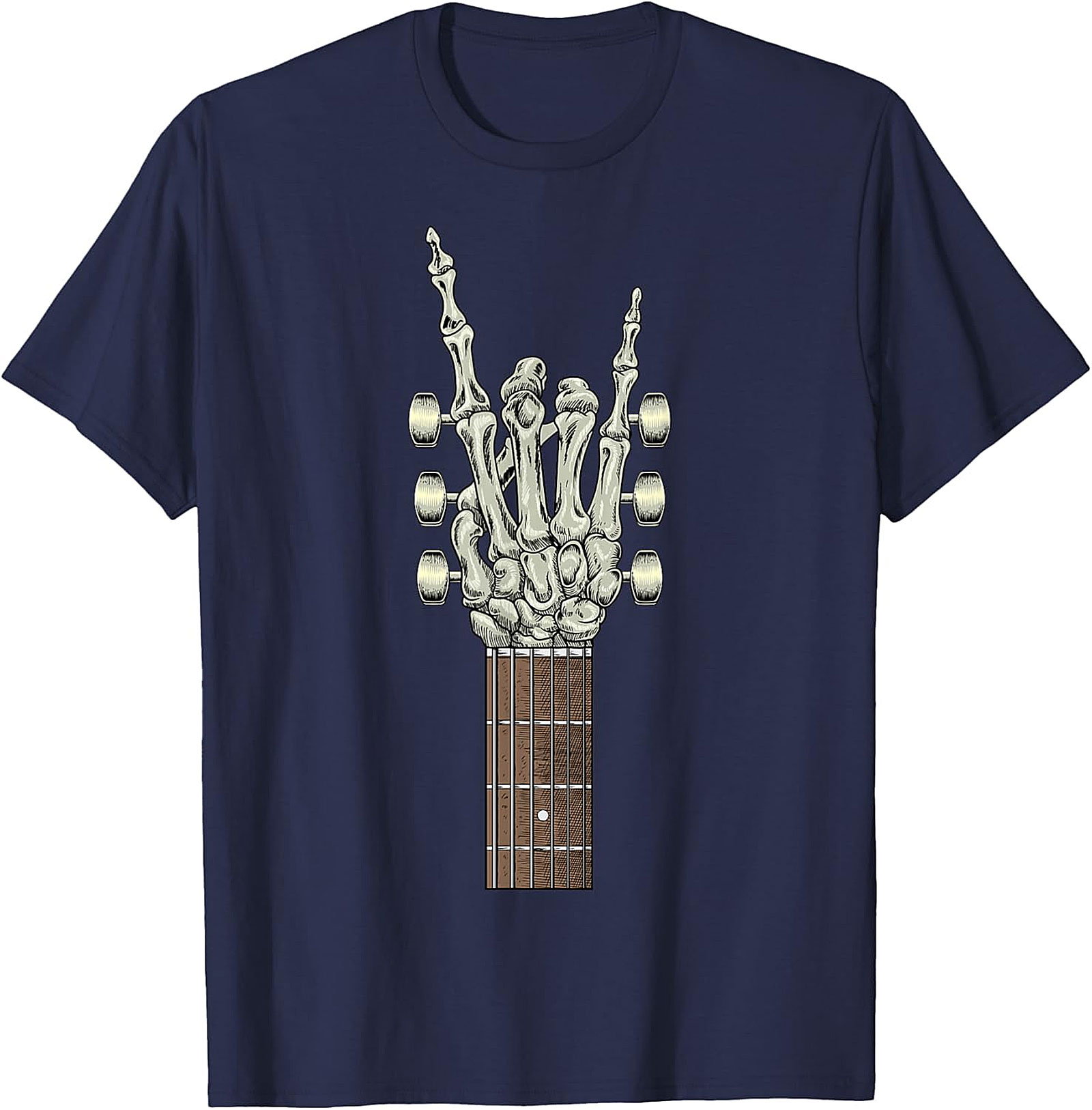 Rock On Mom T-Shirt – Skeleton Hand Guitar Graphic Tee | Cool Mother’s Day Gift for Rock Music Lover Moms