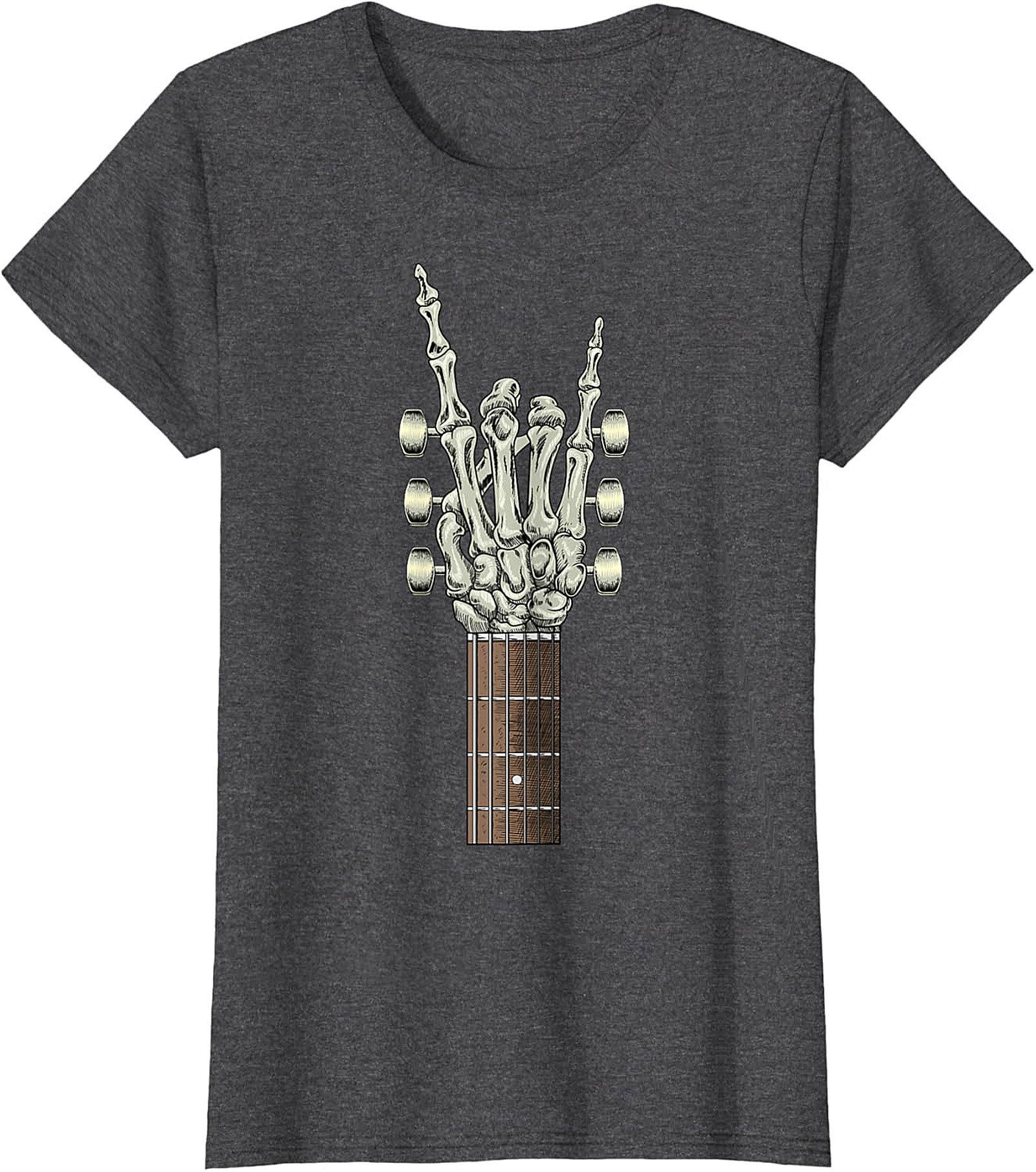 Rock On Mom T-Shirt – Skeleton Hand Guitar Graphic Tee | Cool Mother’s Day Gift for Rock Music Lover Moms