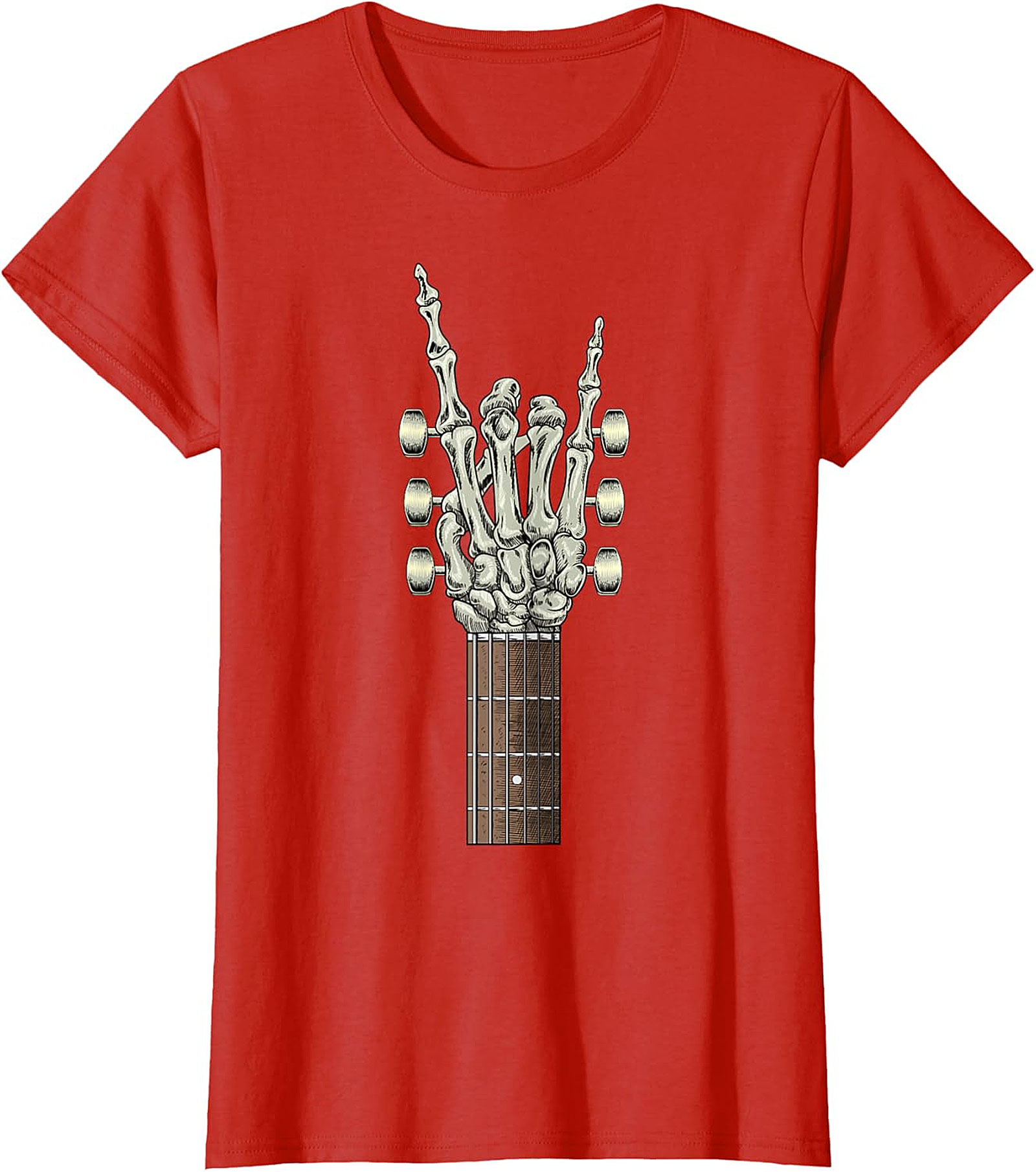 Rock On Mom T-Shirt – Skeleton Hand Guitar Graphic Tee | Cool Mother’s Day Gift for Rock Music Lover Moms
