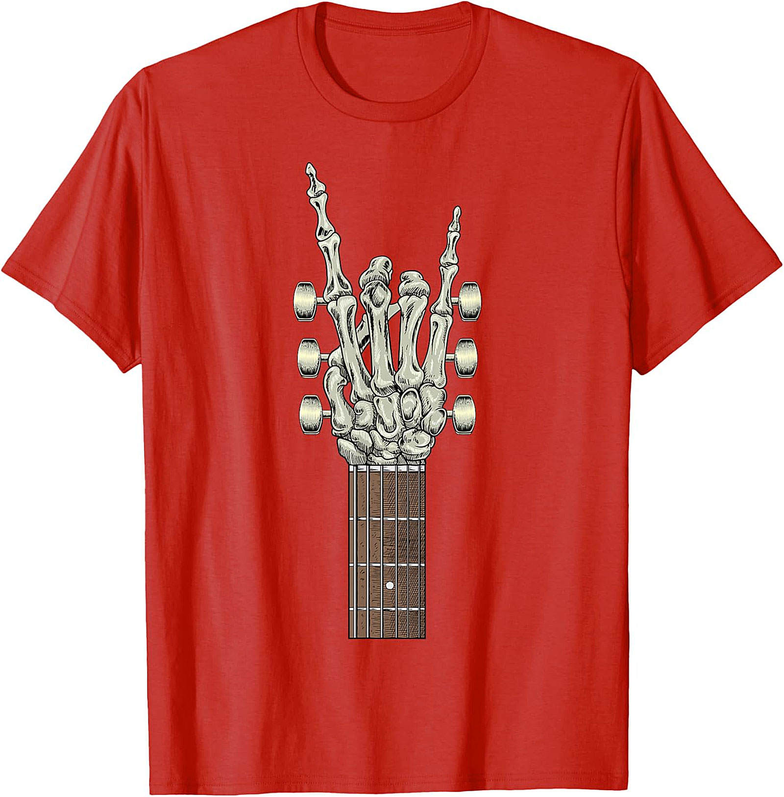 Rock On Mom T-Shirt – Skeleton Hand Guitar Graphic Tee | Cool Mother’s Day Gift for Rock Music Lover Moms