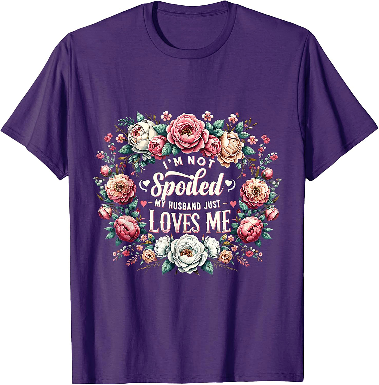 Husband Loves Me T-shirt | Floral Spoiled Wife Graphic Tee