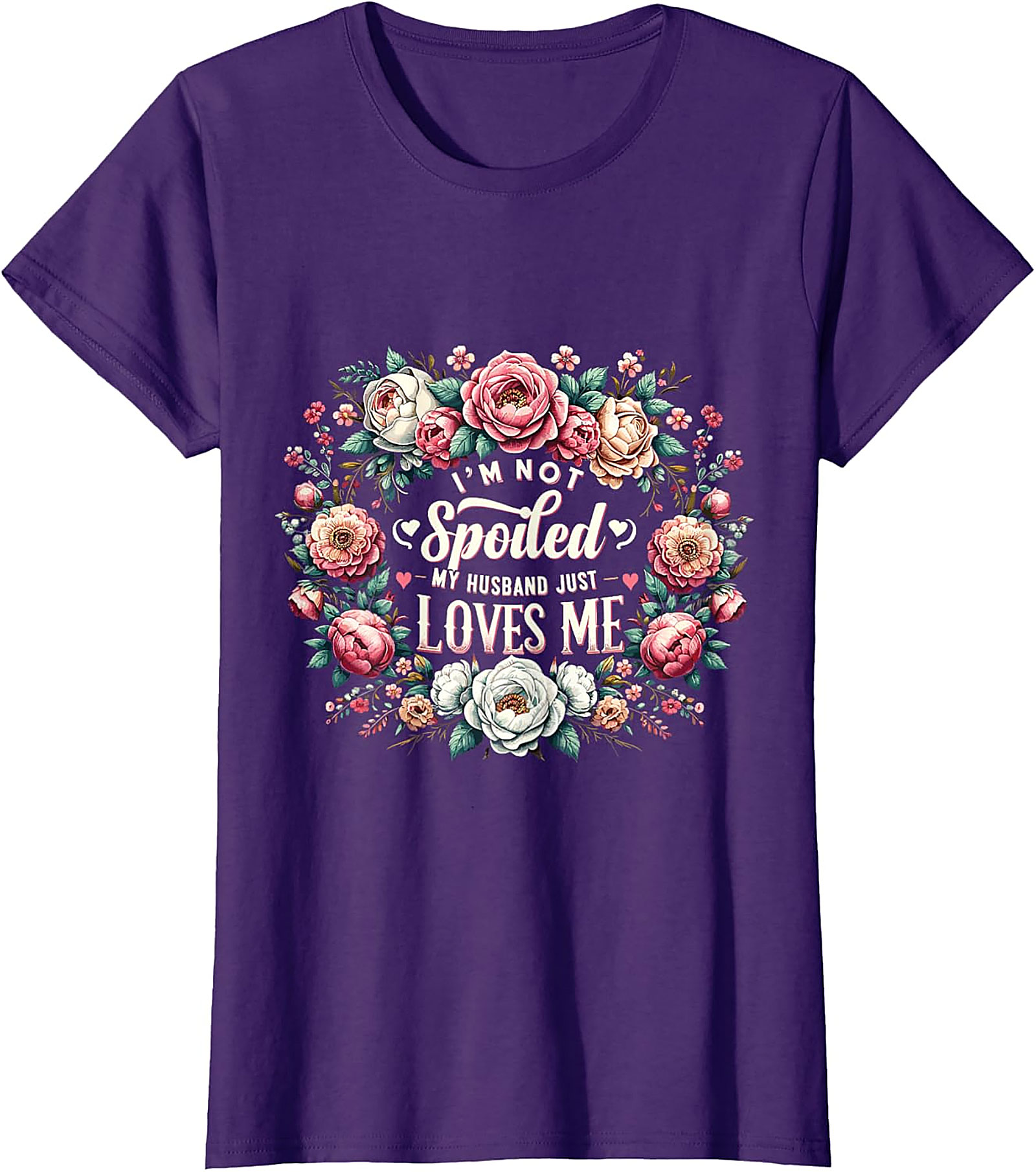 Husband Loves Me T-shirt | Floral Spoiled Wife Graphic Tee