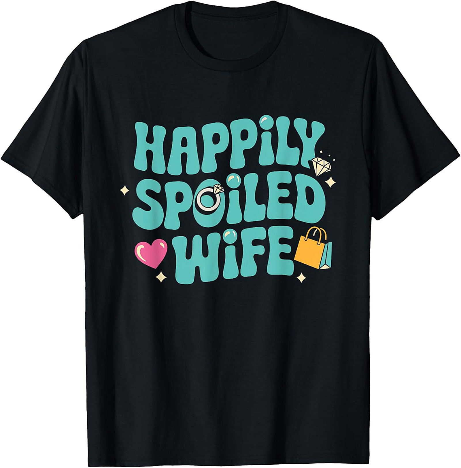 Happily Spoiled Wife T-Shirt | Retro Graphic Tee for Her