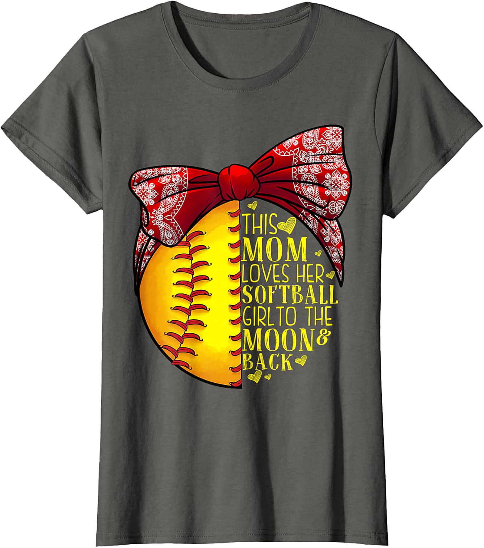 Softball Mom T-Shirt - Love Her To The Moon & Back Tee