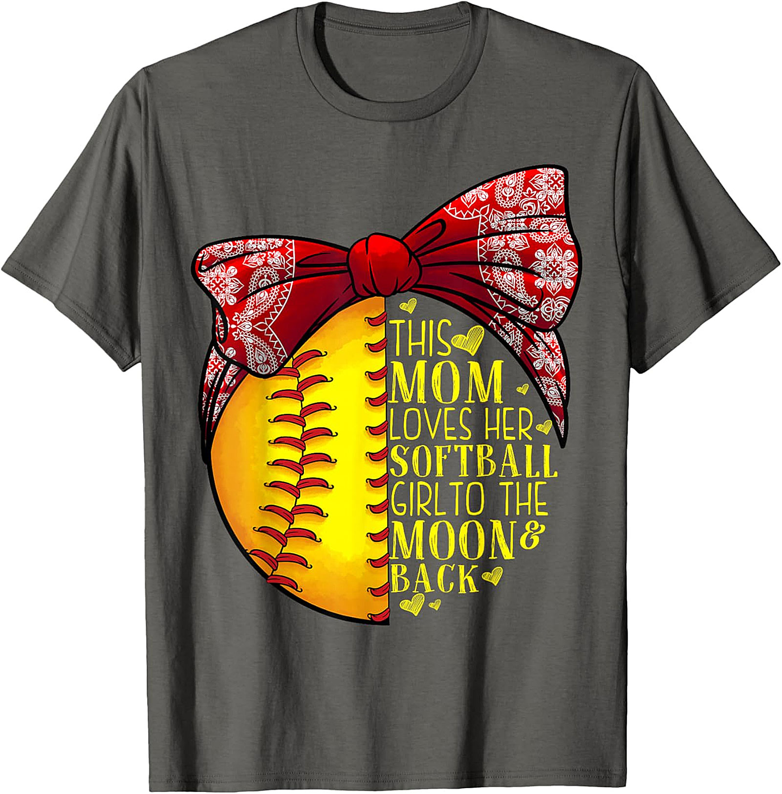 Softball Mom T-Shirt - Love Her To The Moon & Back Tee