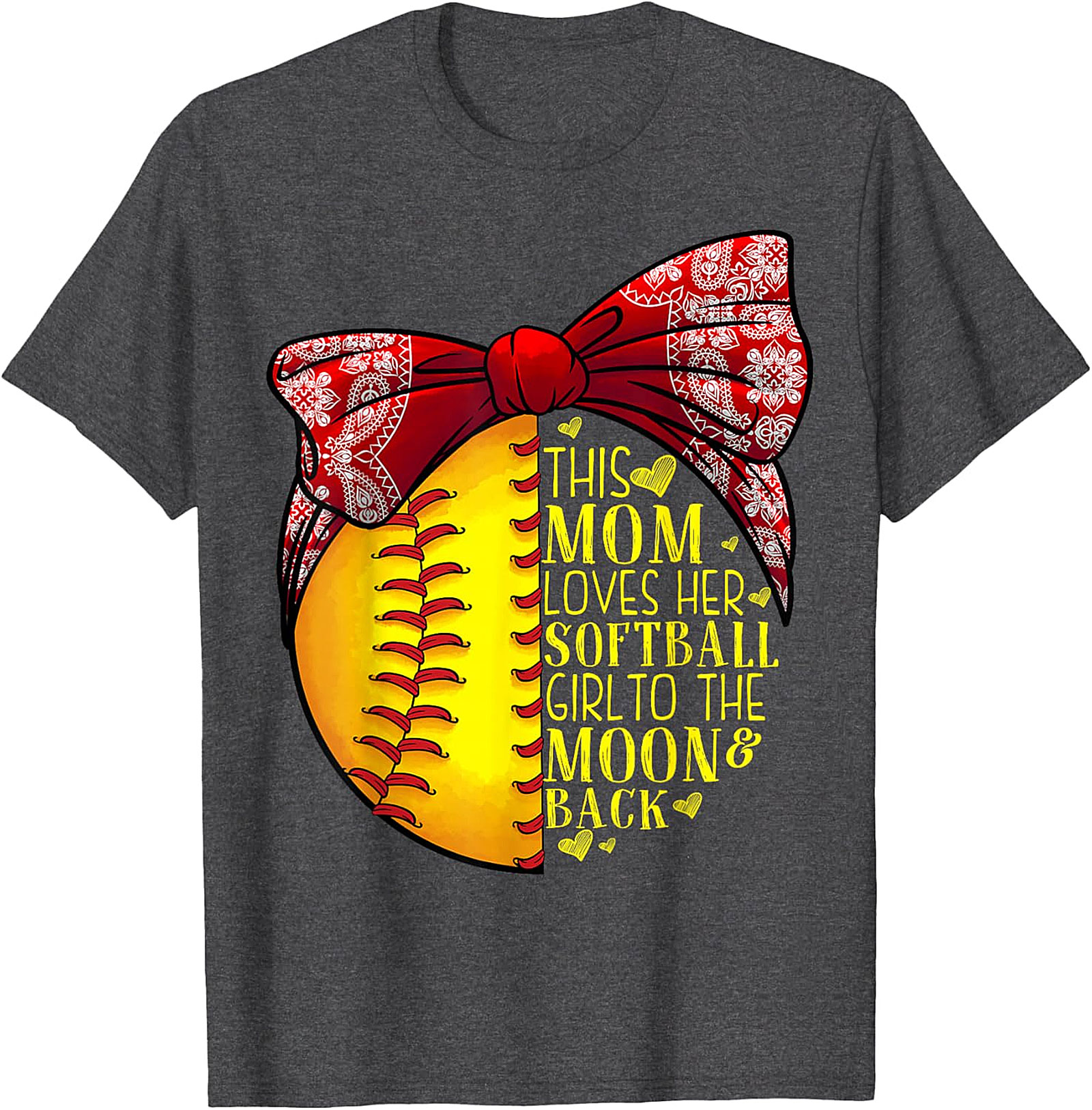 Softball Mom T-Shirt - Love Her To The Moon & Back Tee